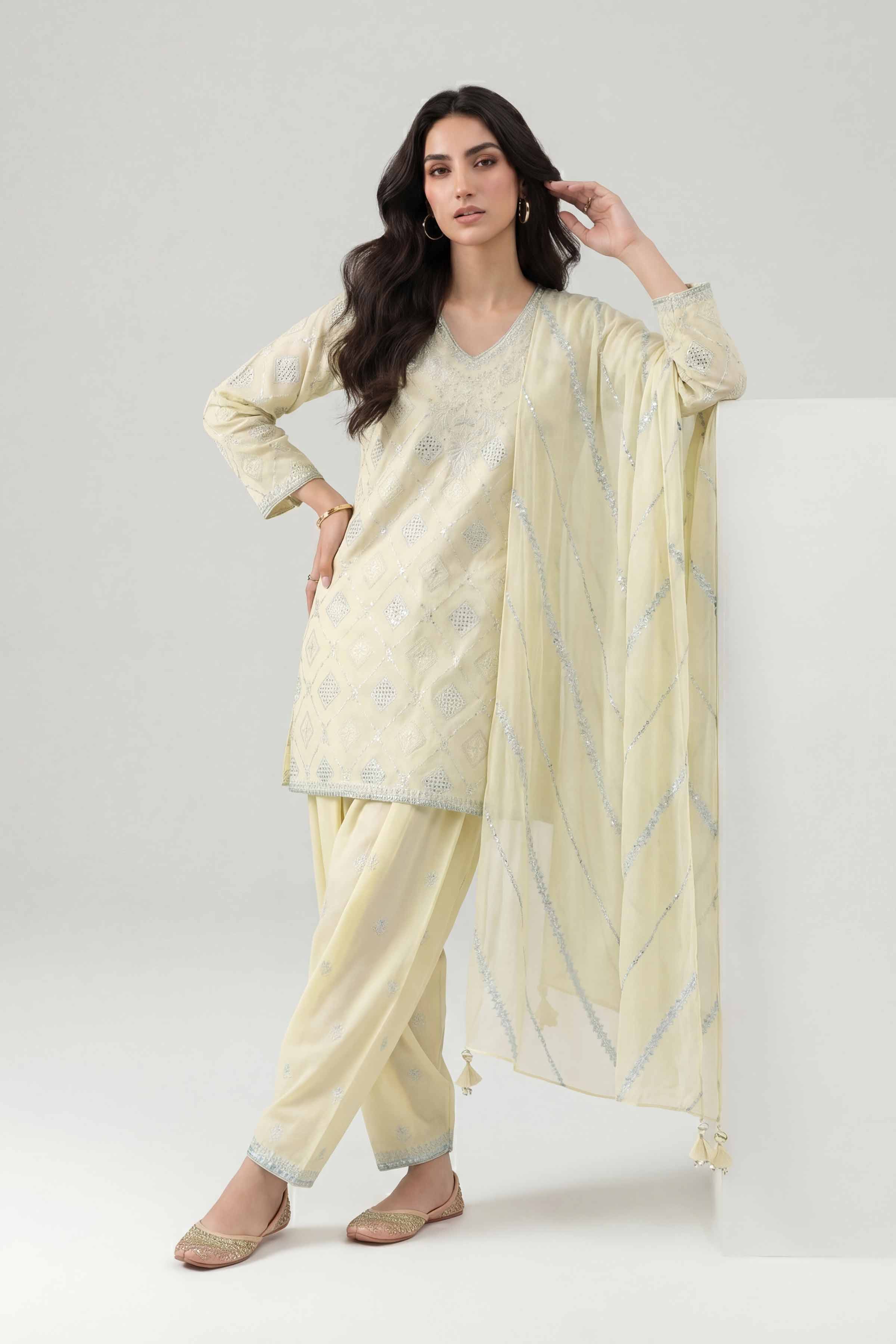 3 Piece - Embroidered Suit - KFE26-184
