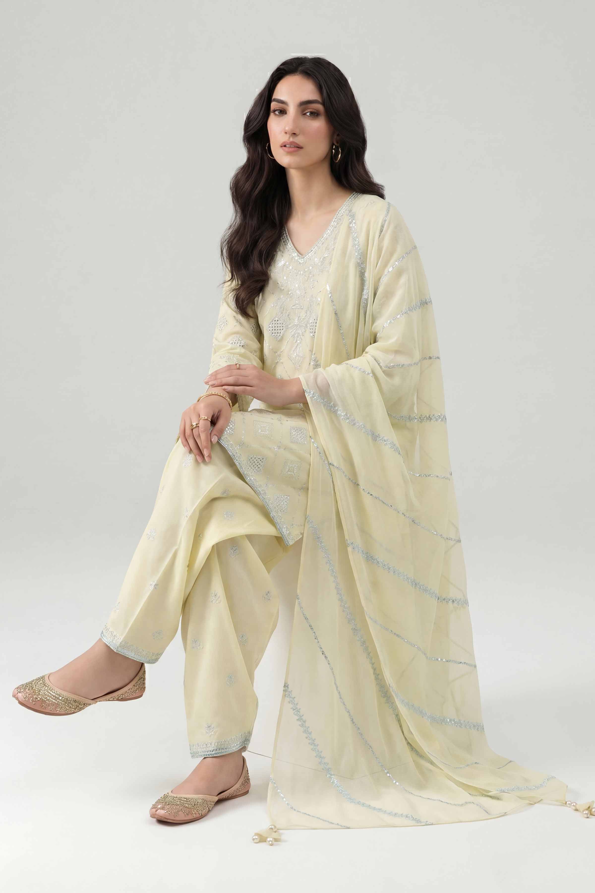 3 Piece - Embroidered Suit - KFE26-184