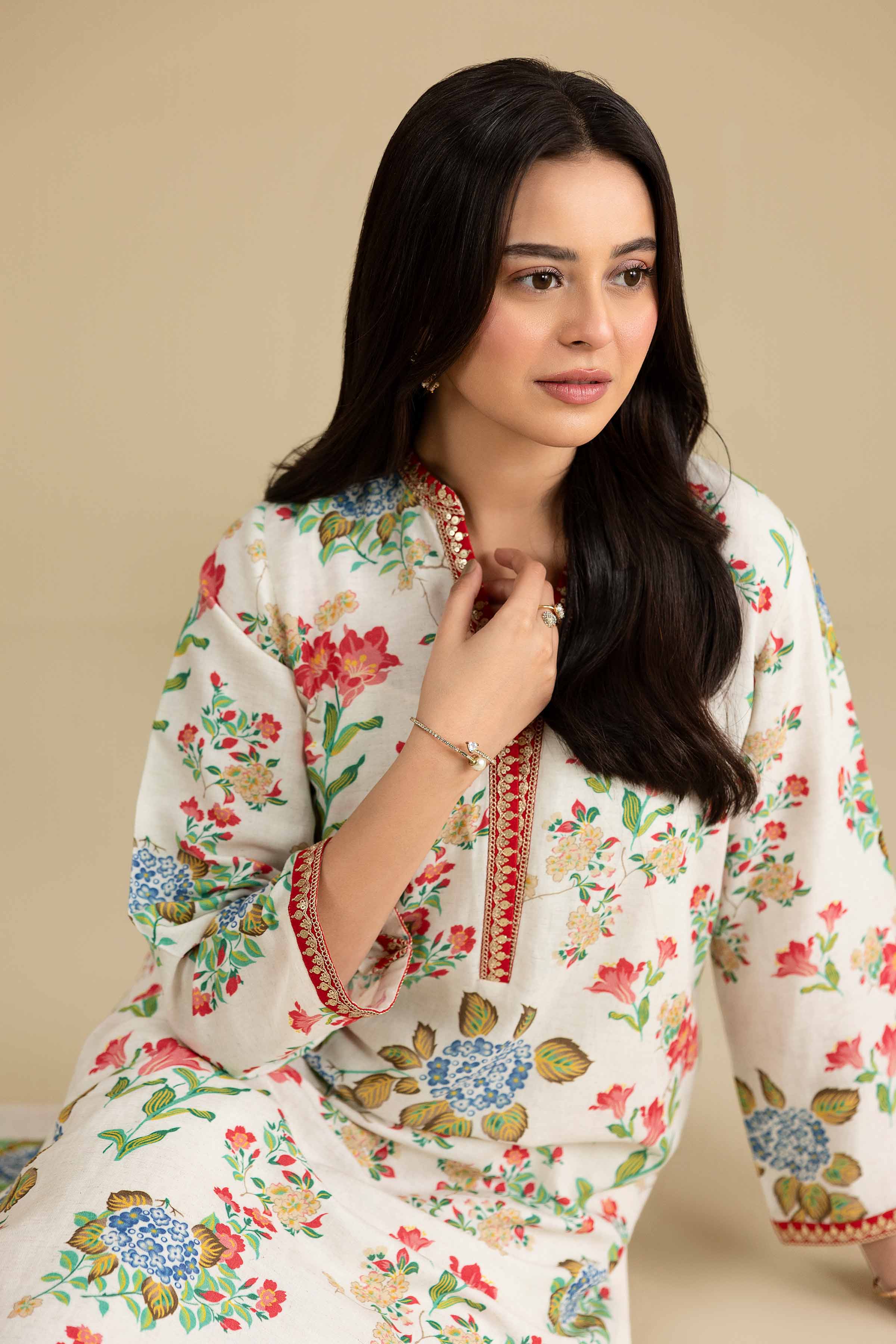 2 Piece - Printed Embroidered Suit - KFE26-209