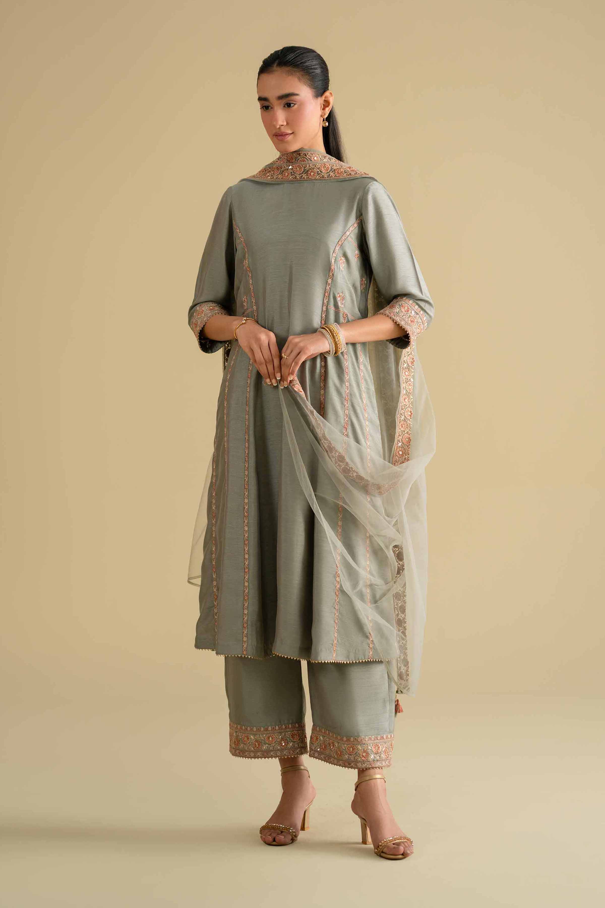 3 Piece - Embroidered Suit - KFE26-233