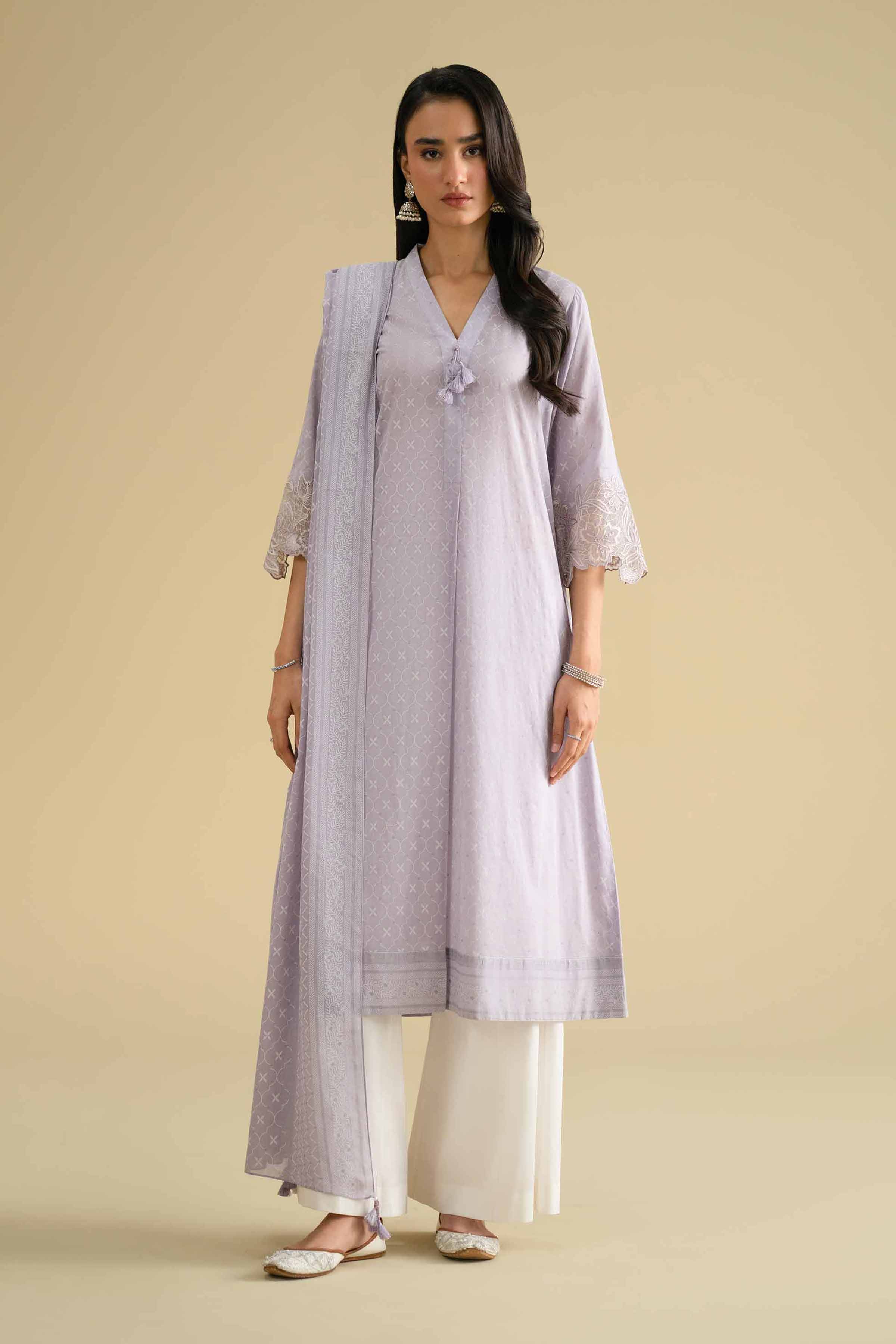 2 Piece - Printed Embroidered Suit - KFE26-28
