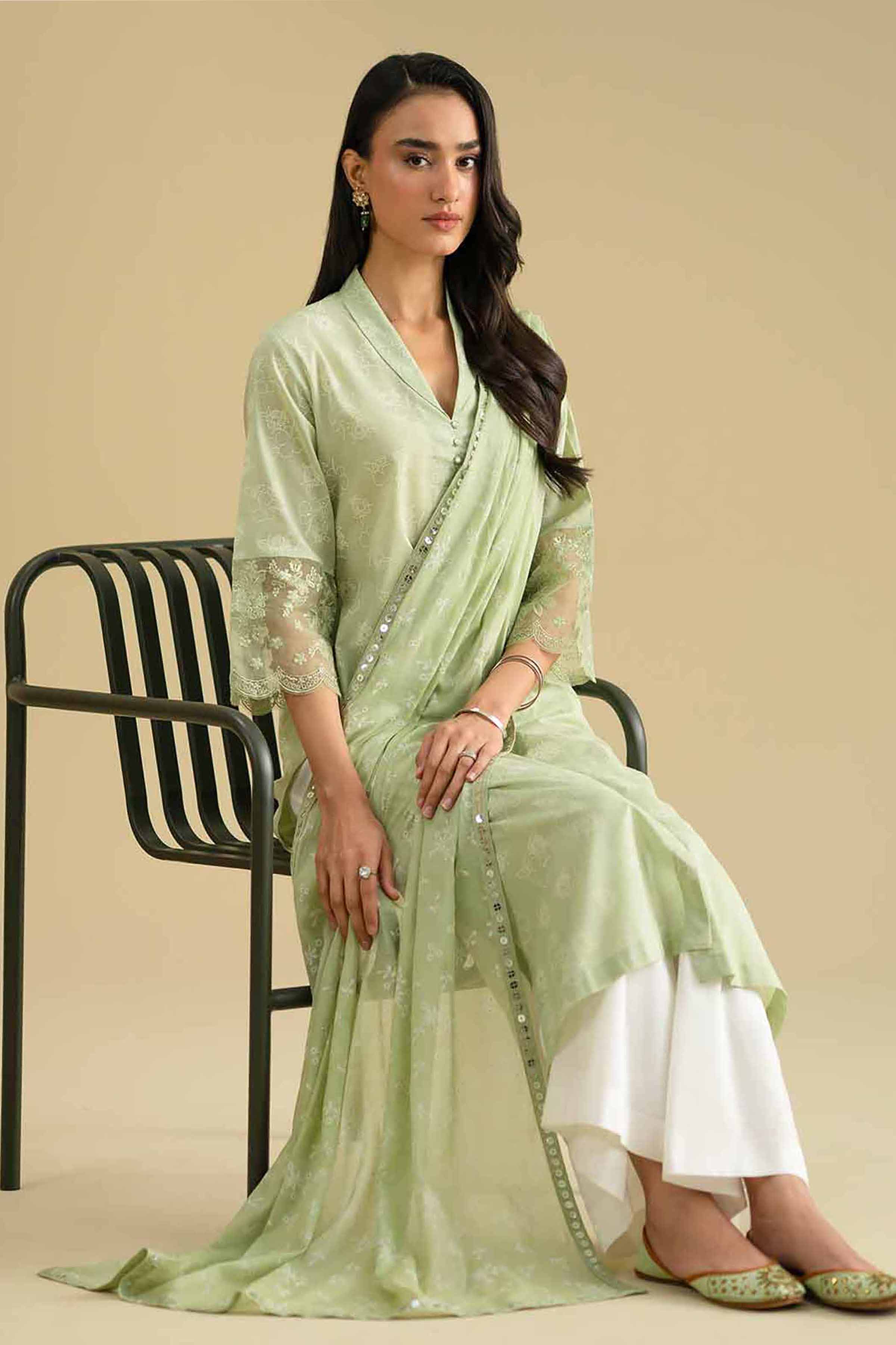 2 Piece - Printed Embroidered Suit - KFE26-31