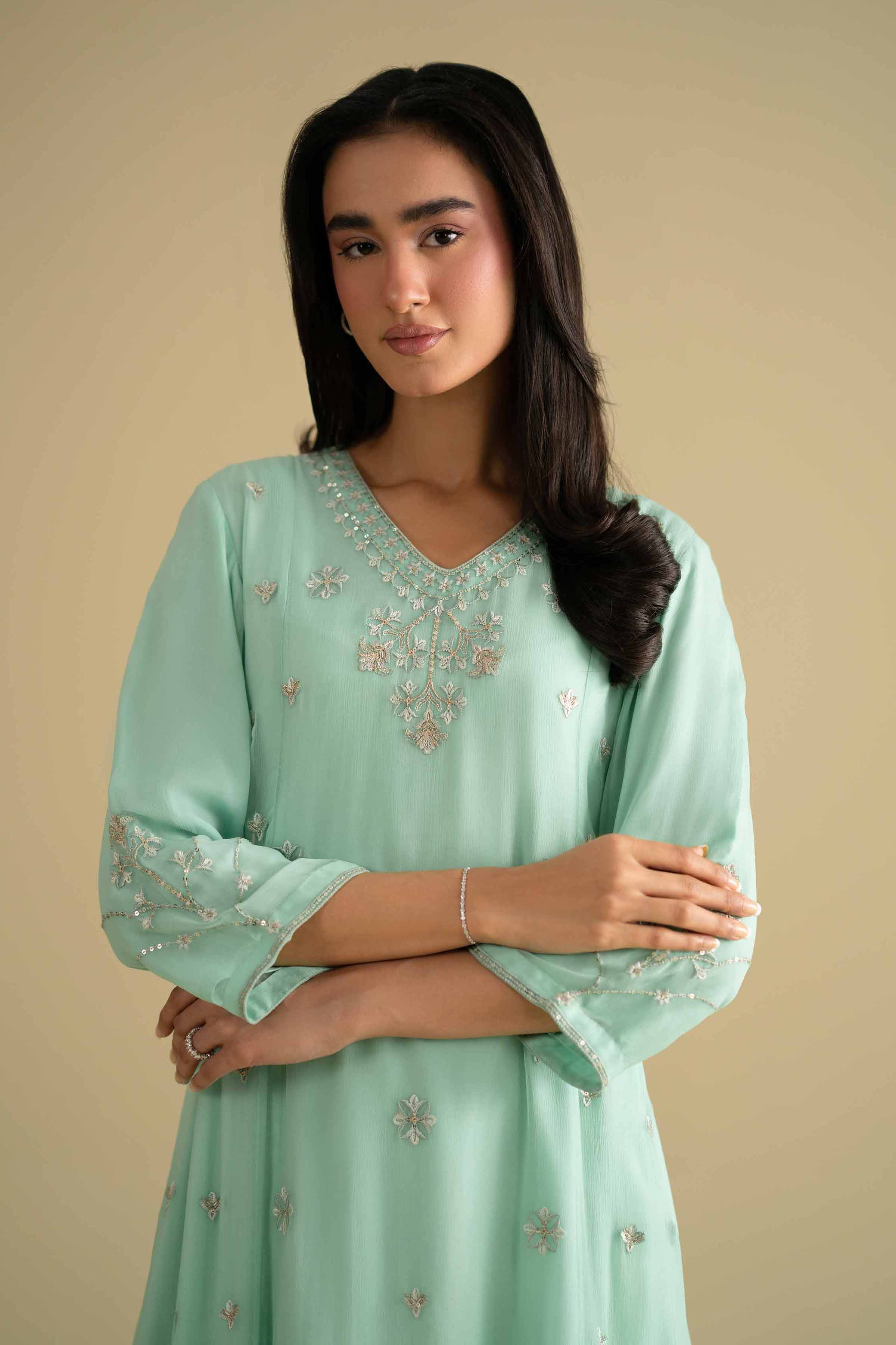 2 Piece - Embroidered Suit - KFE26-61
