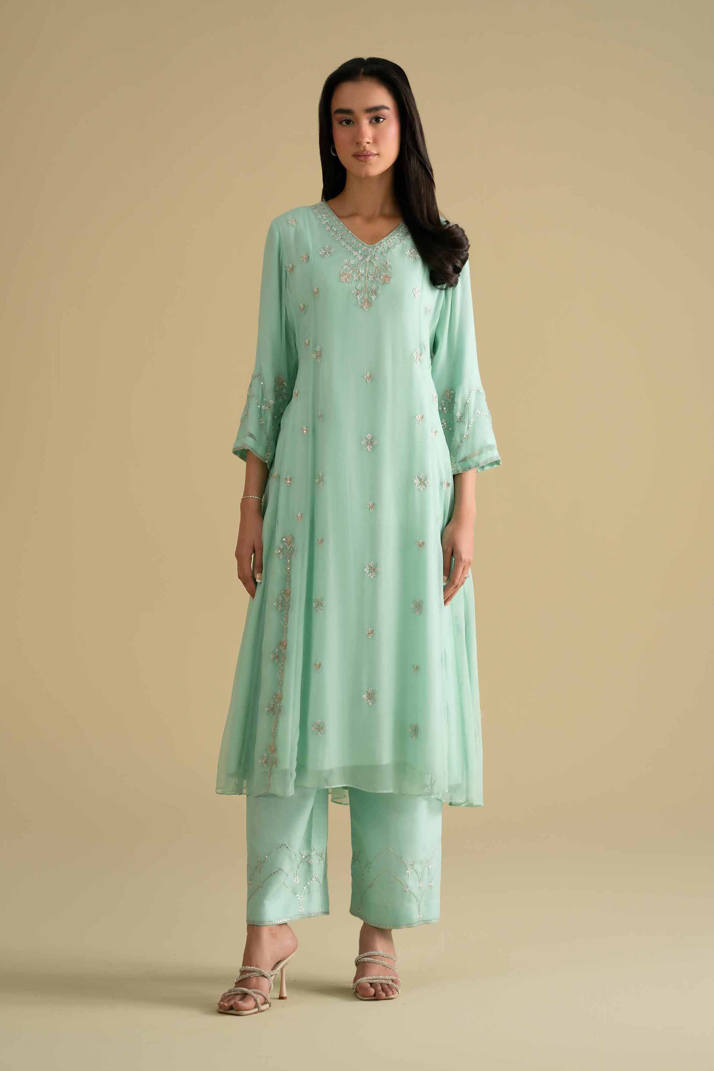 2 Piece - Embroidered Suit - KFE26-61