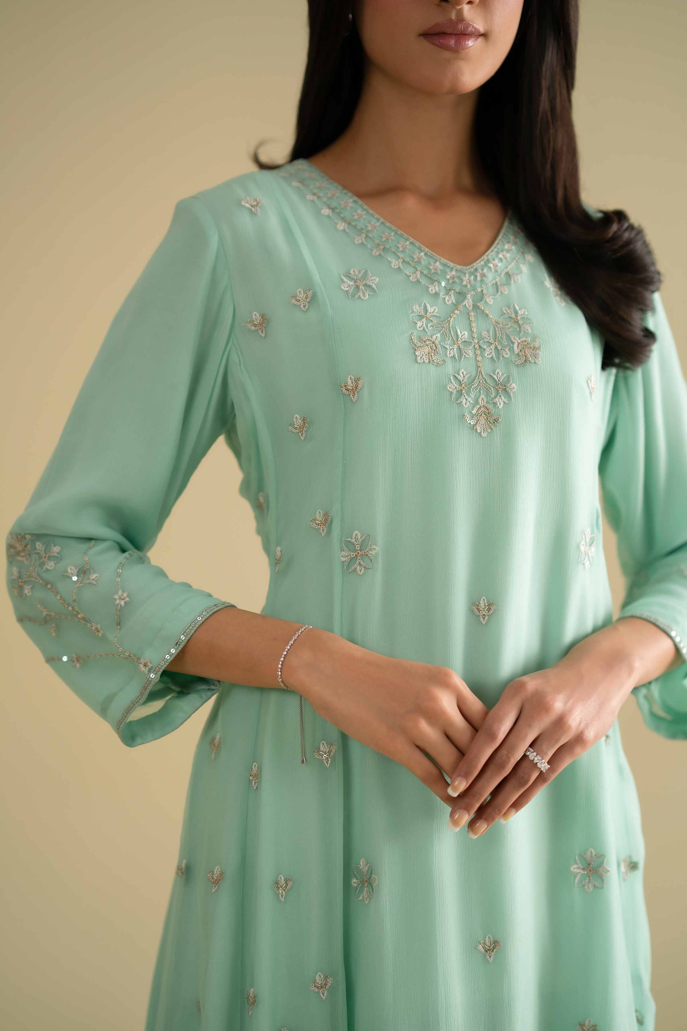 2 Piece - Embroidered Suit - KFE26-61