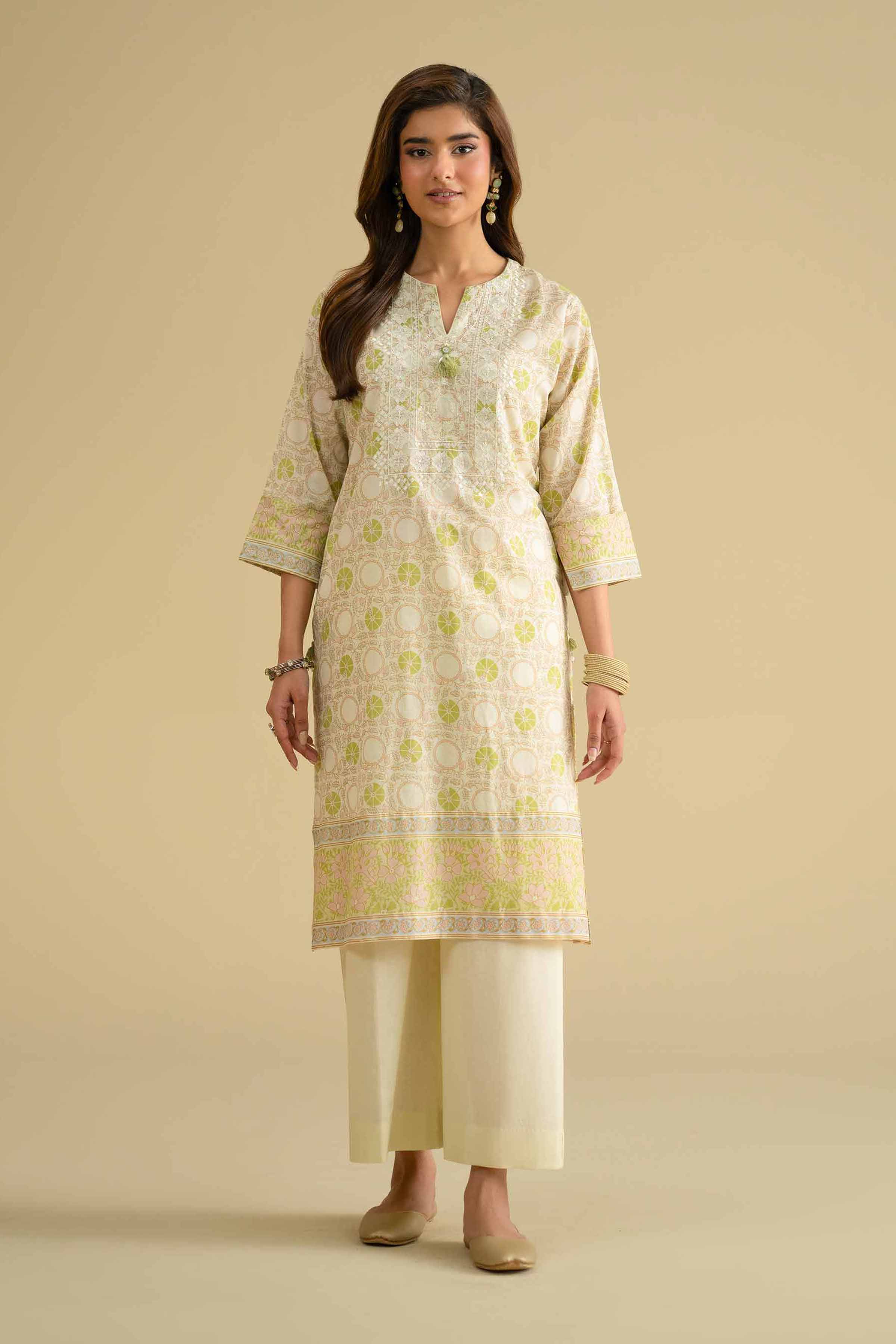2 Piece - Printed Embroidered Suit - KFE26-63