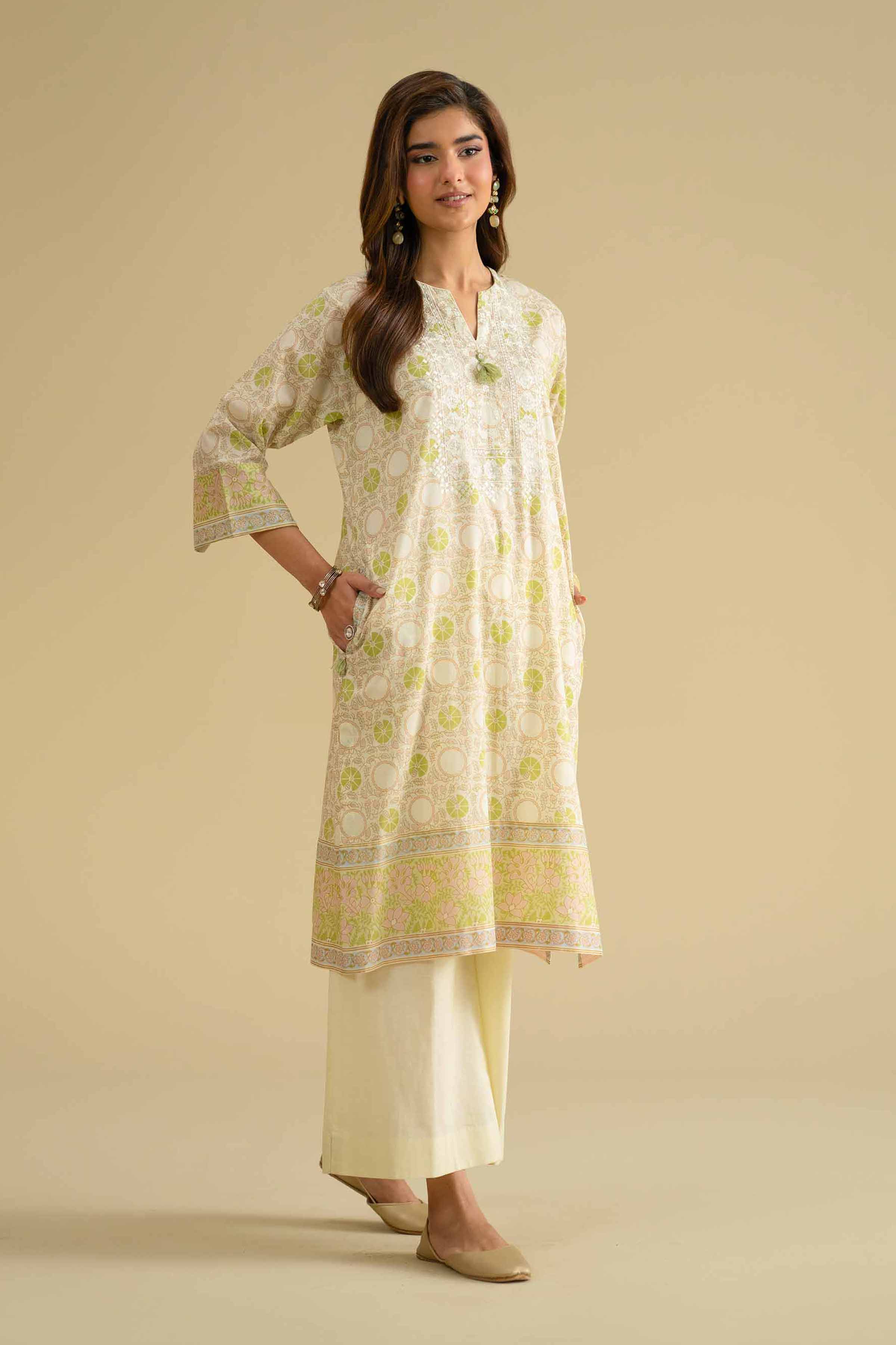 2 Piece - Printed Embroidered Suit - KFE26-63