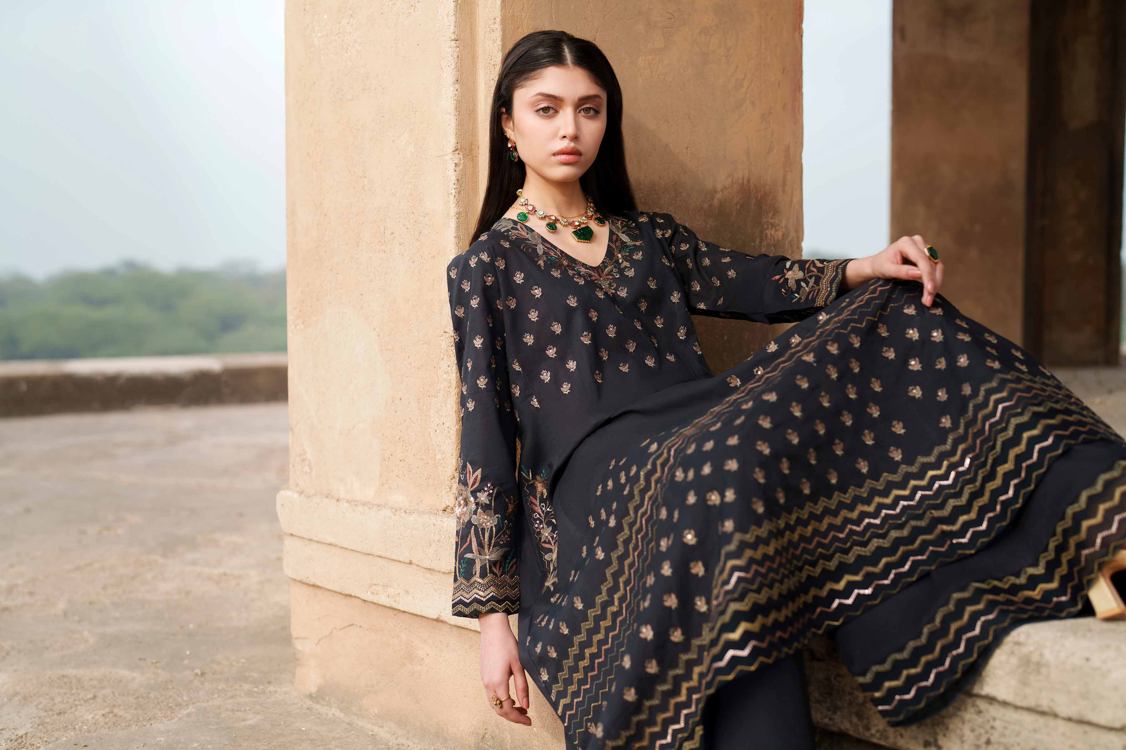 2 Piece - Embroidered Suit - KFE26-67