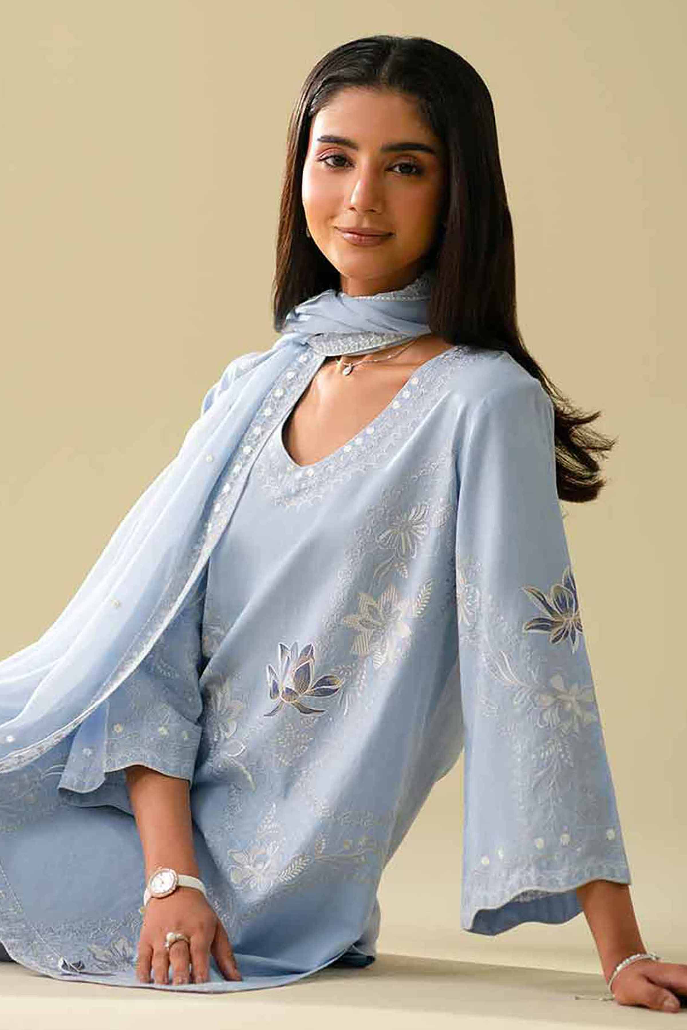 3 Piece - Embroidered Suit - KFE26-85