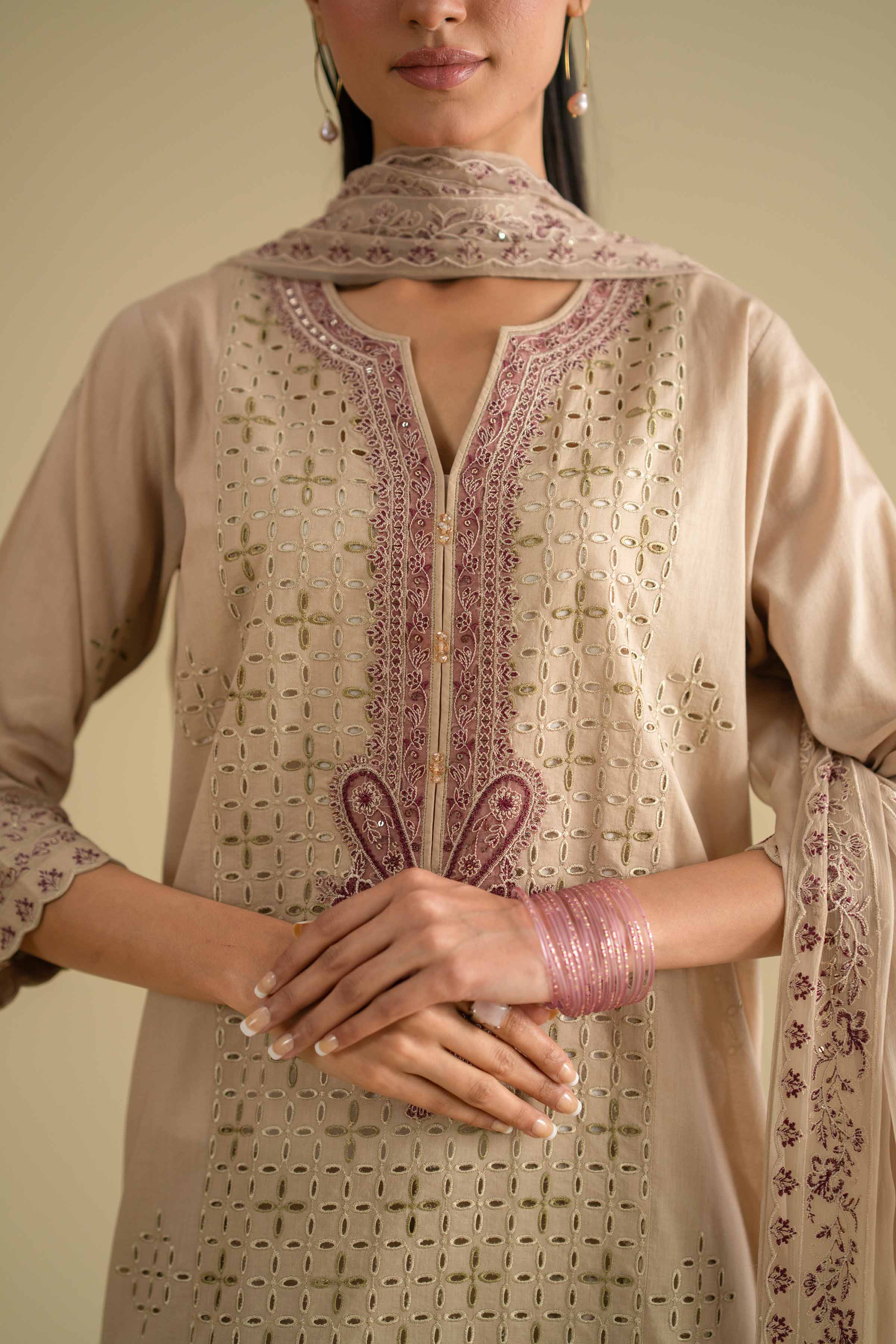 3 Piece - Embroidered Suit - KFE26-97