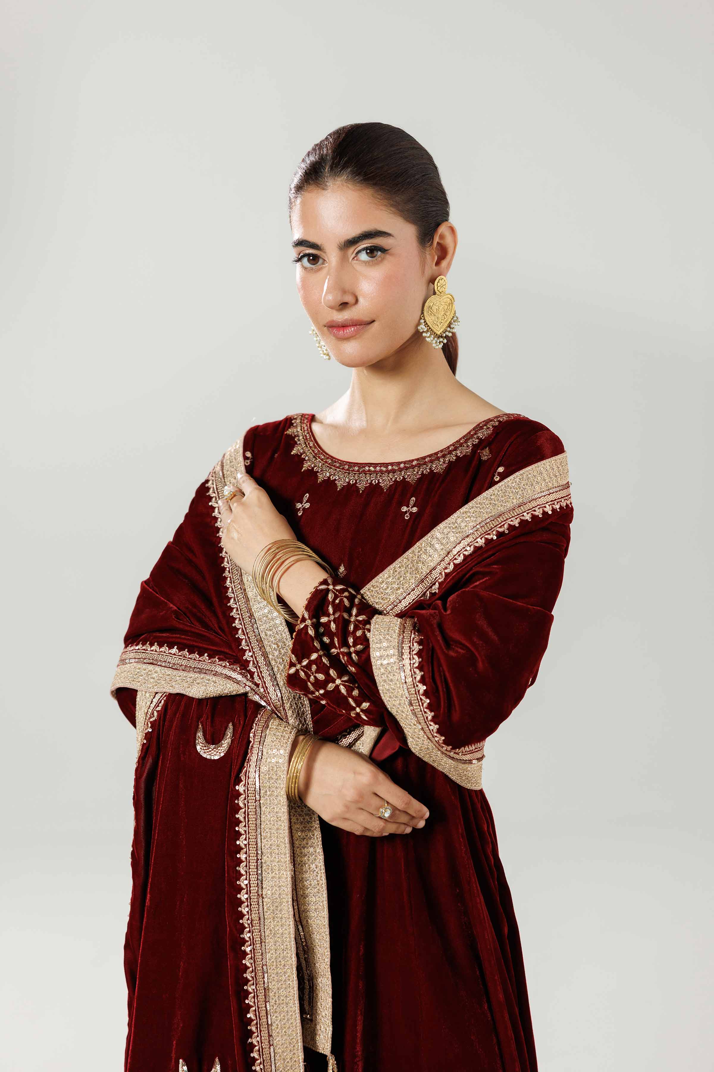 Embroidered Dupatta - KFW25-47