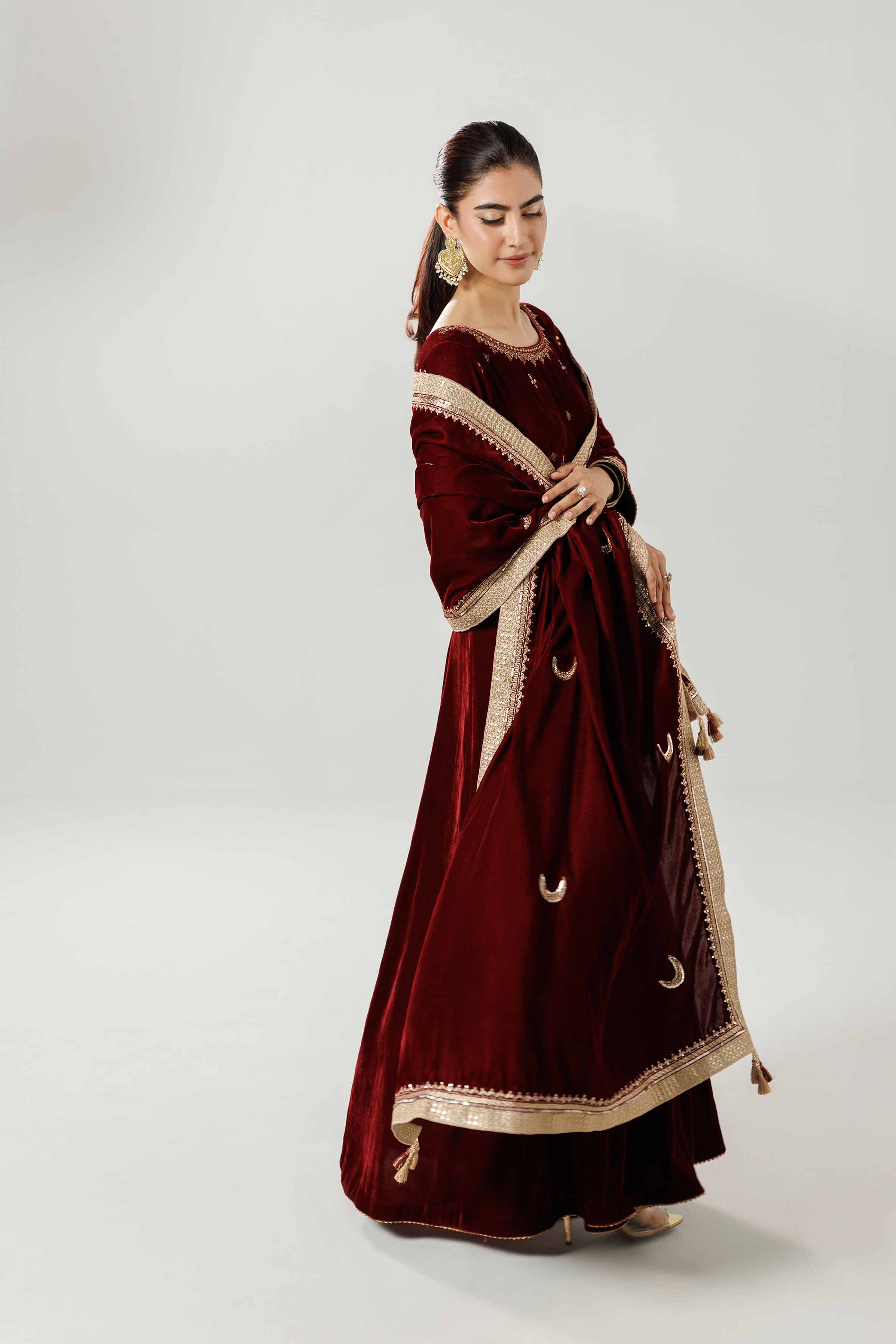 Embroidered Dupatta - KFW25-47