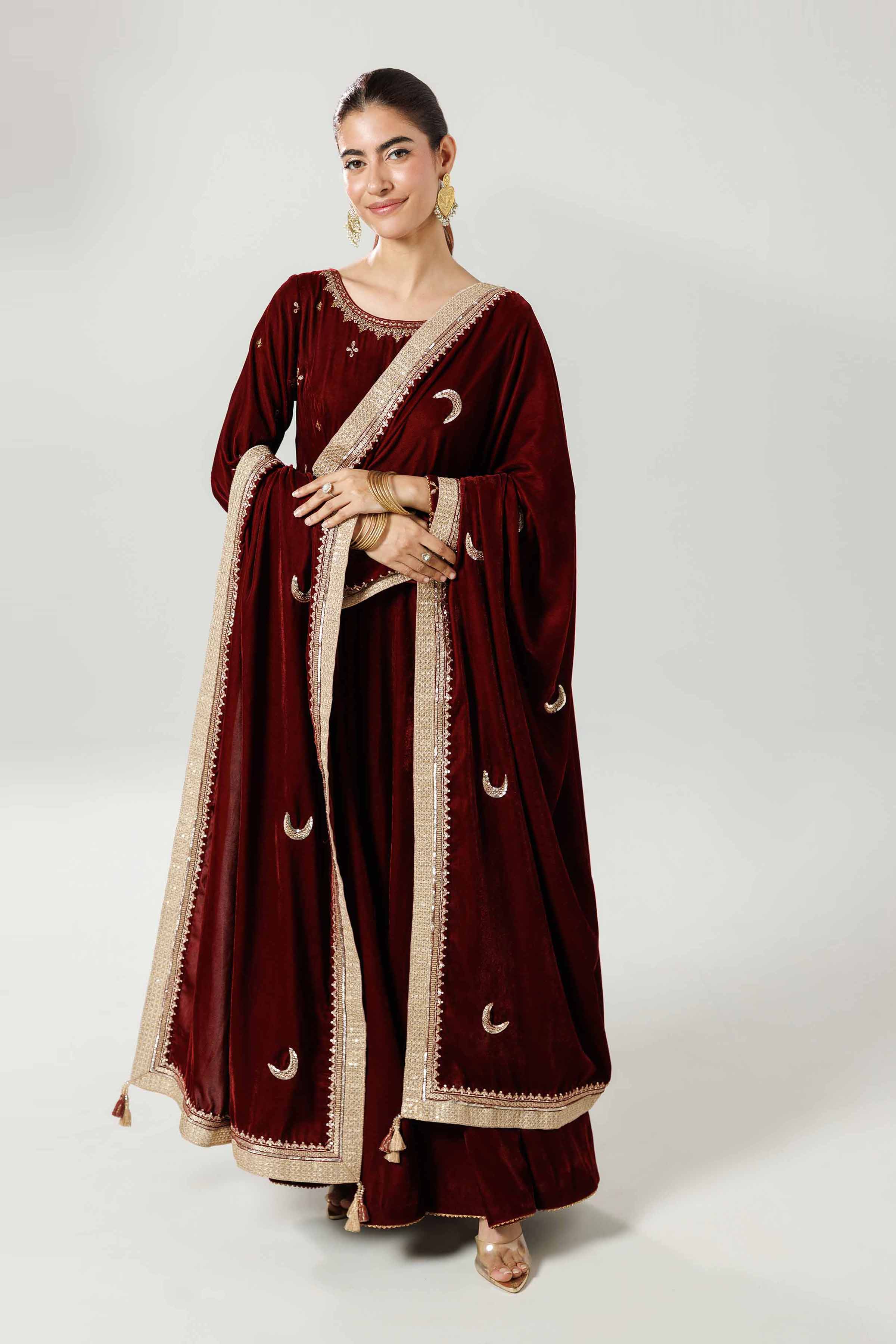 Embroidered Dupatta - KFW25-47