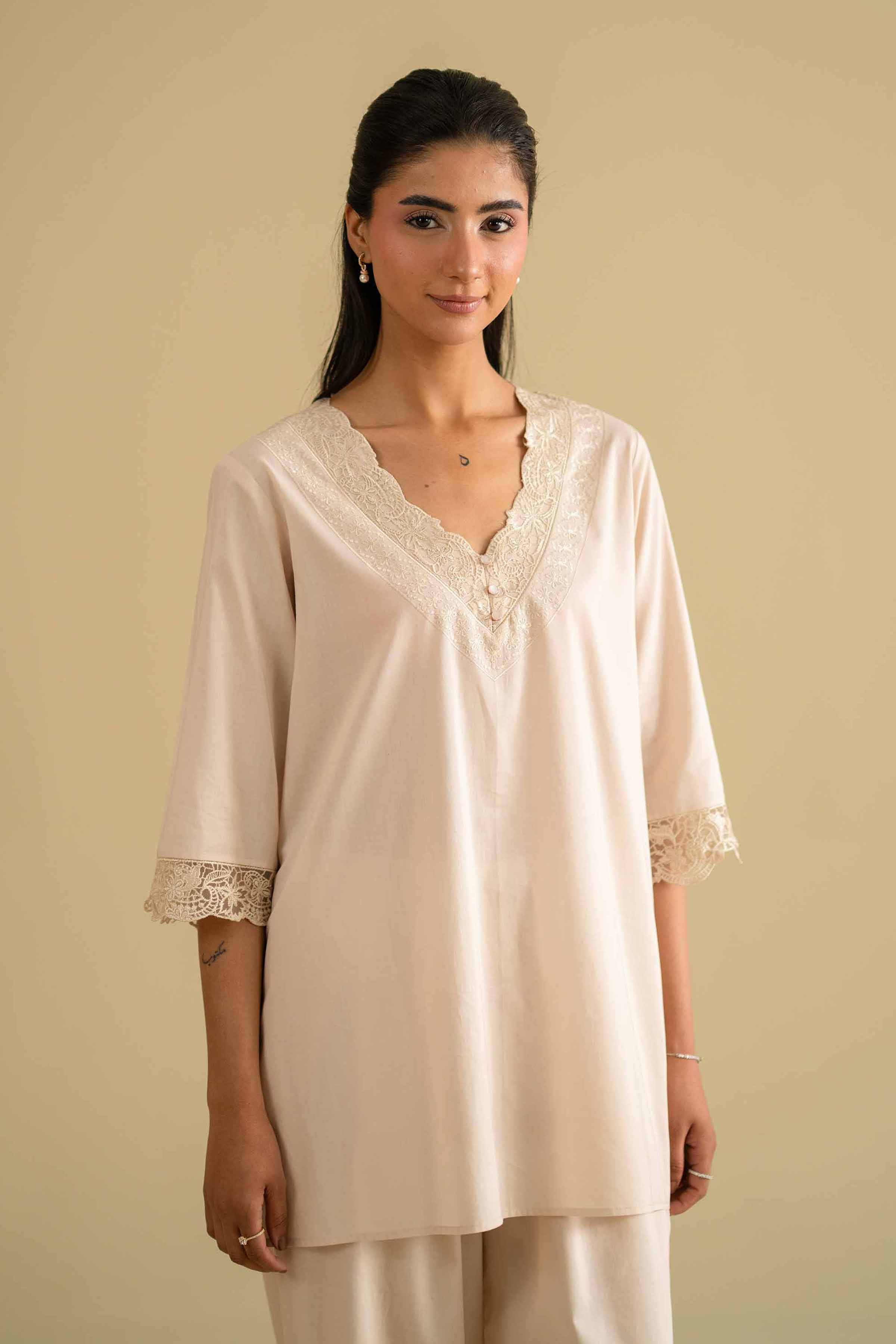 2 Piece - Embroidered Loungewear - KLS26-07
