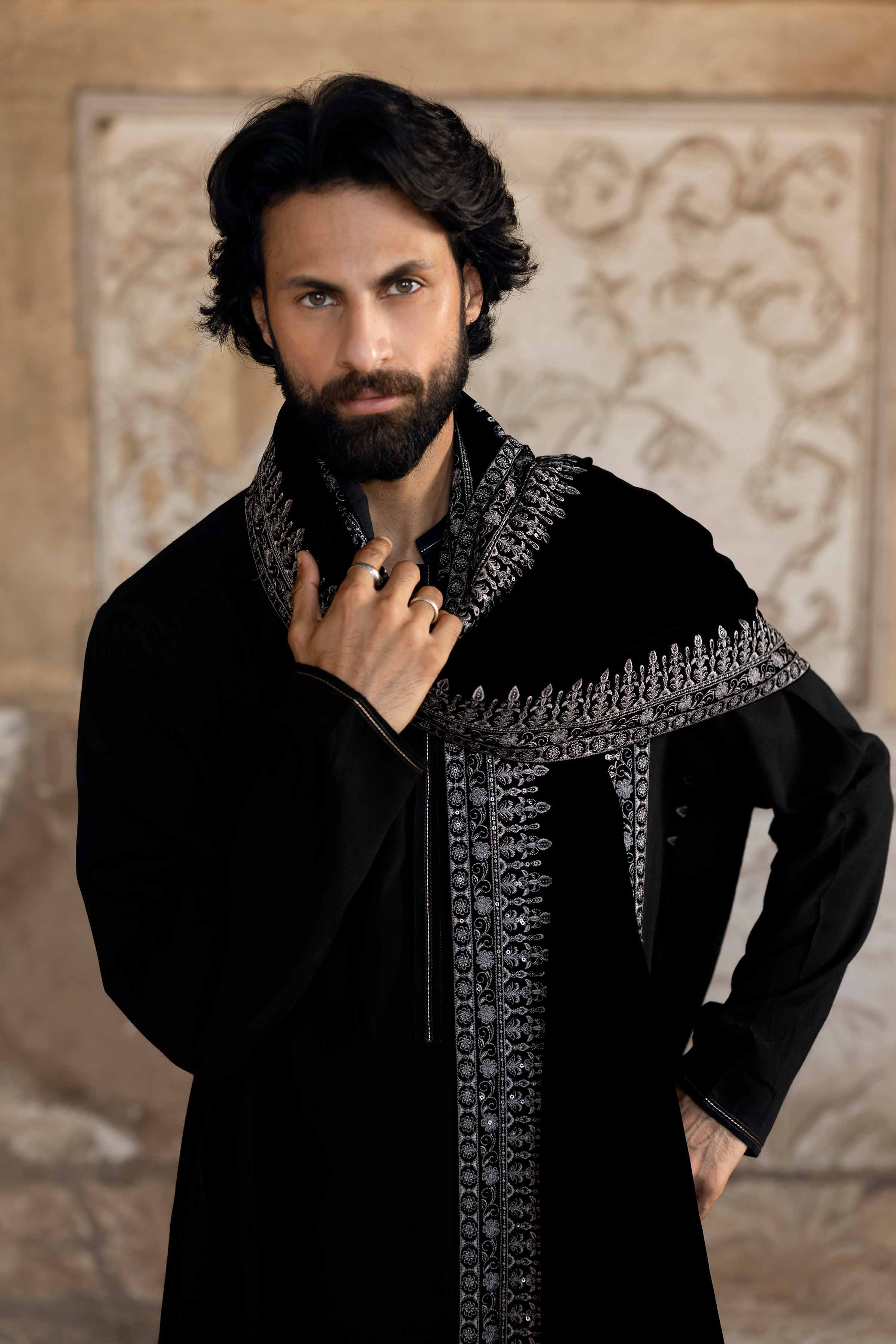 Embroidered Shawl - KNW25-10