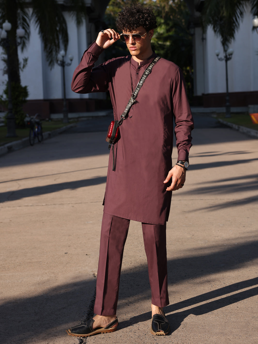 Purple Cotton Kurta Trouser - AL-KT-2981