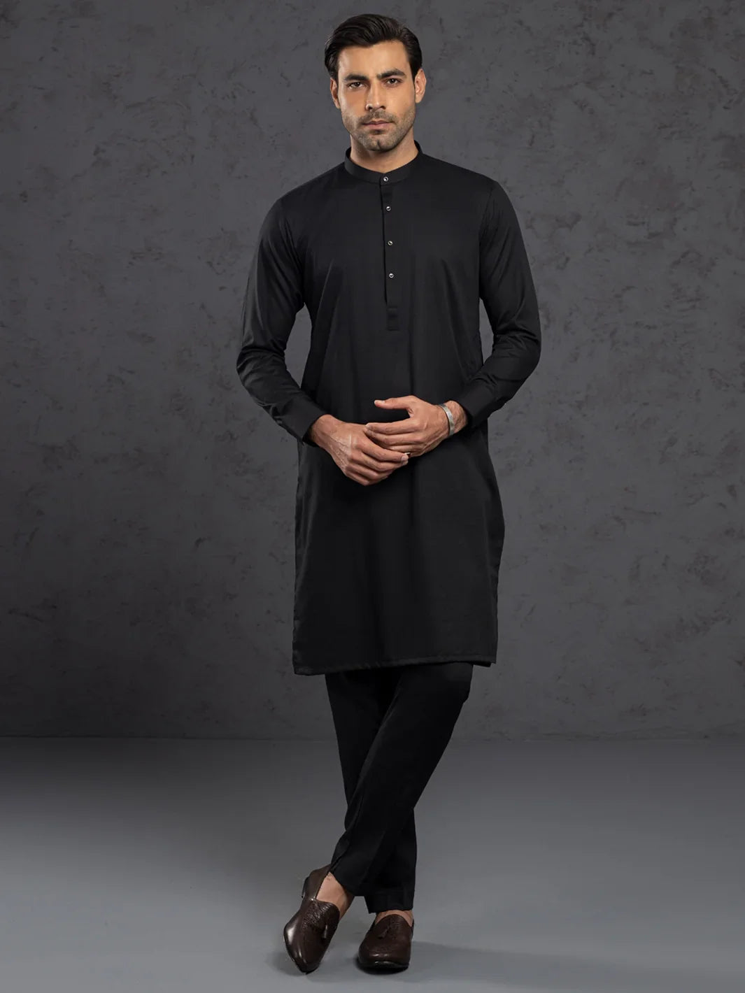 Black Plain Kurta Trouser - ALET-KT-3004-R3