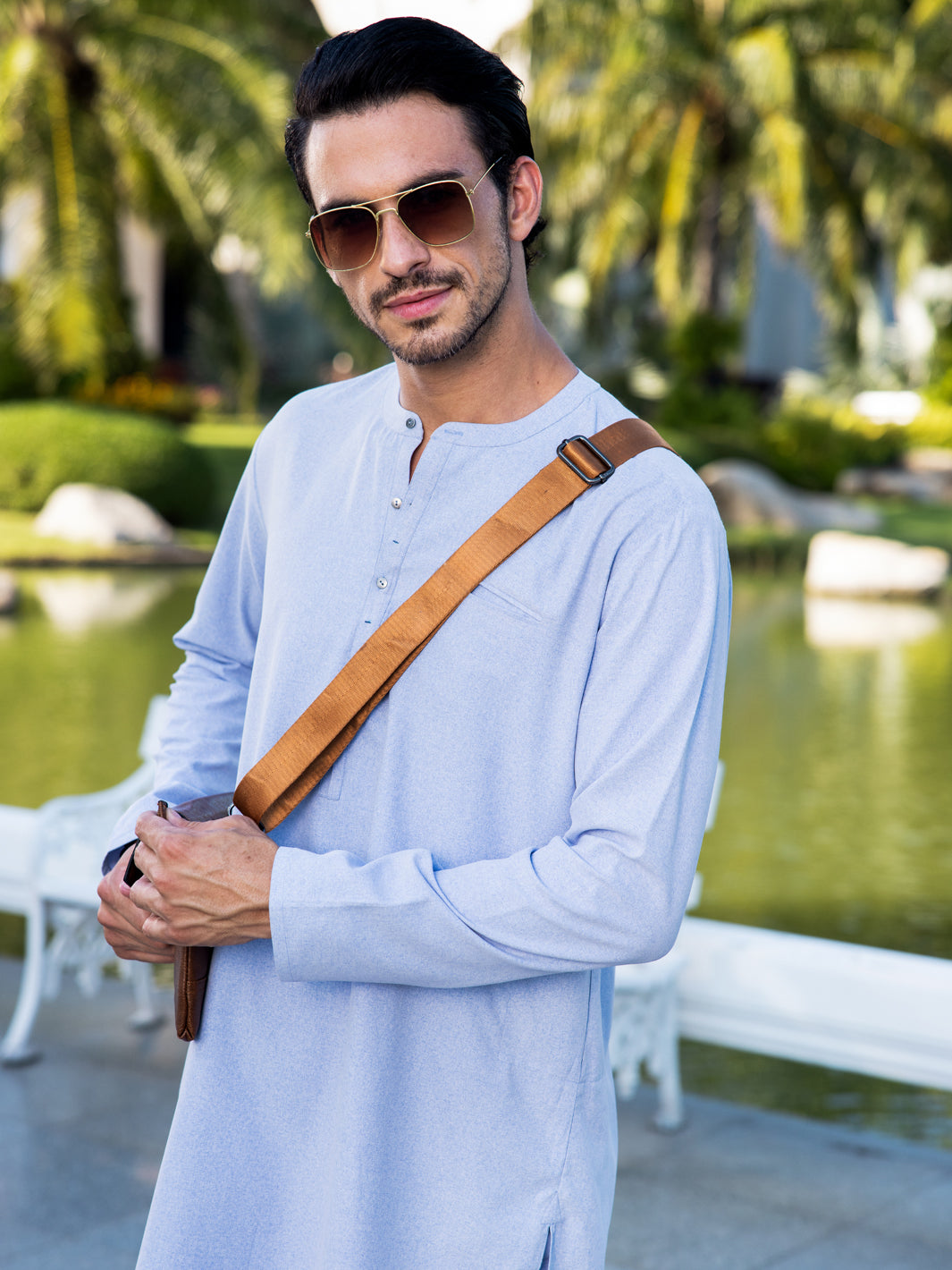 Light Grey Blended Kurta Trouser - AL-KT-3043C