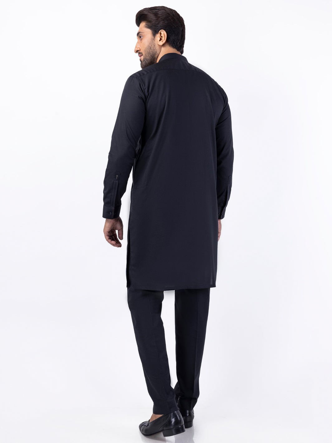 Black Poly Cotton Kurta Trouser - AL-KT-3046A