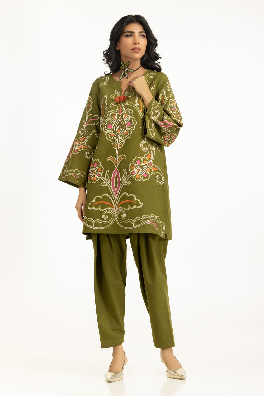 Karandi Embroidered Co-Ord Set