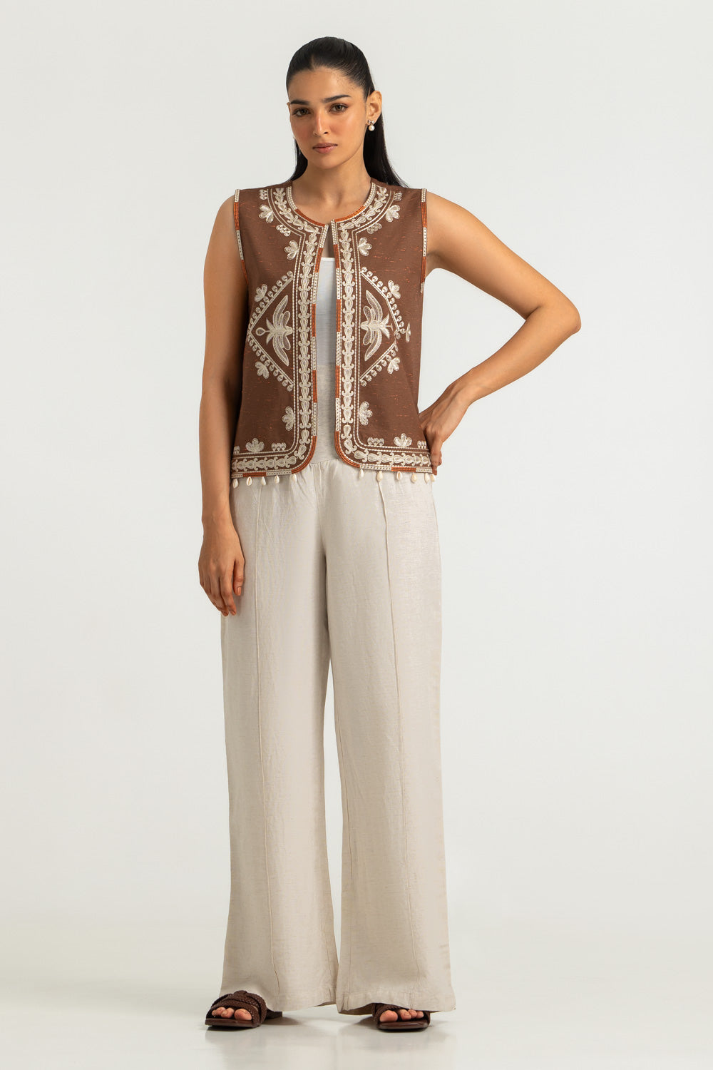 Karandi Embroidered Waistcoat