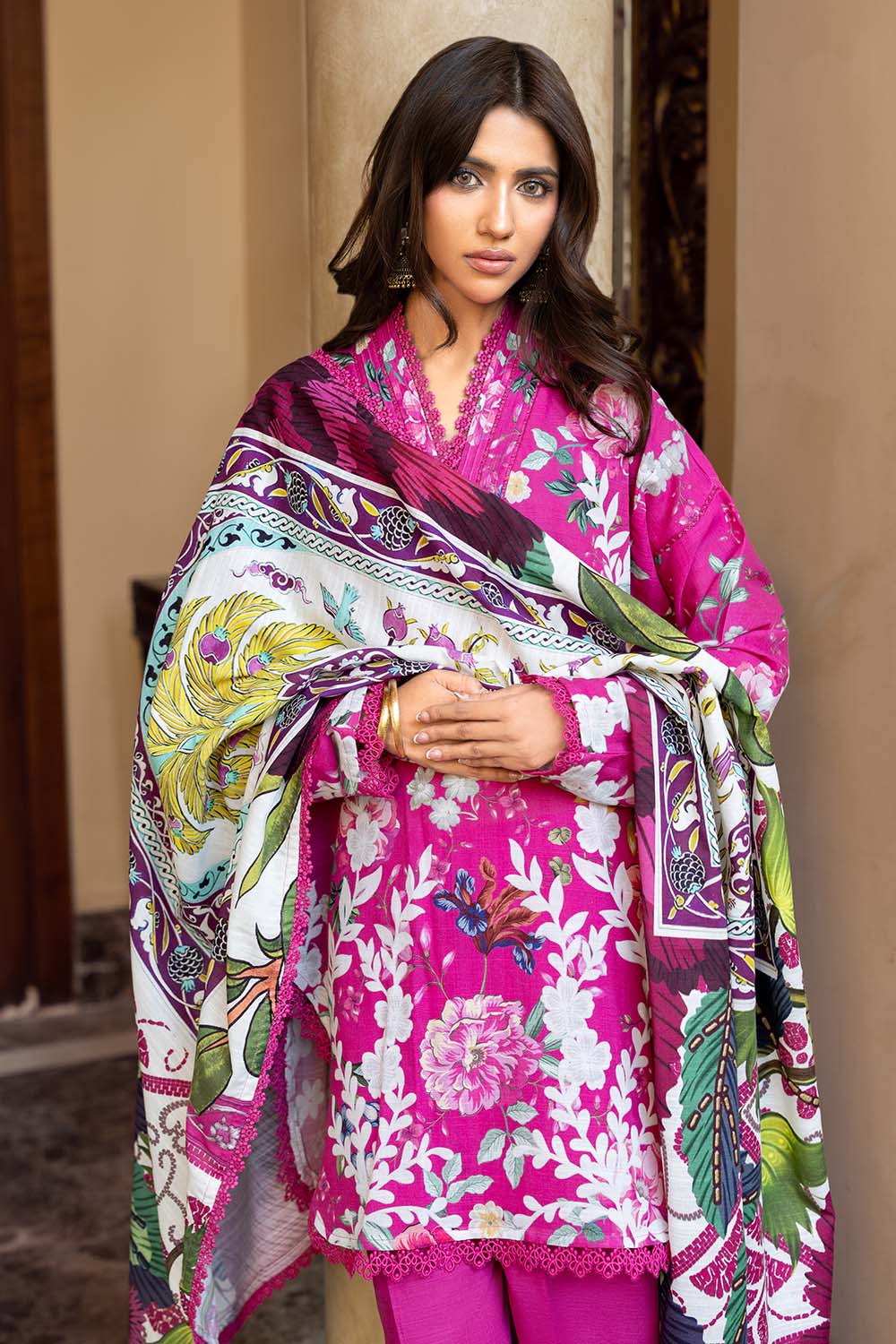 3 Piece Printed Khaddar Suit
