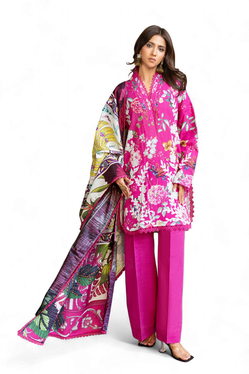 3 Piece Printed Khaddar Suit