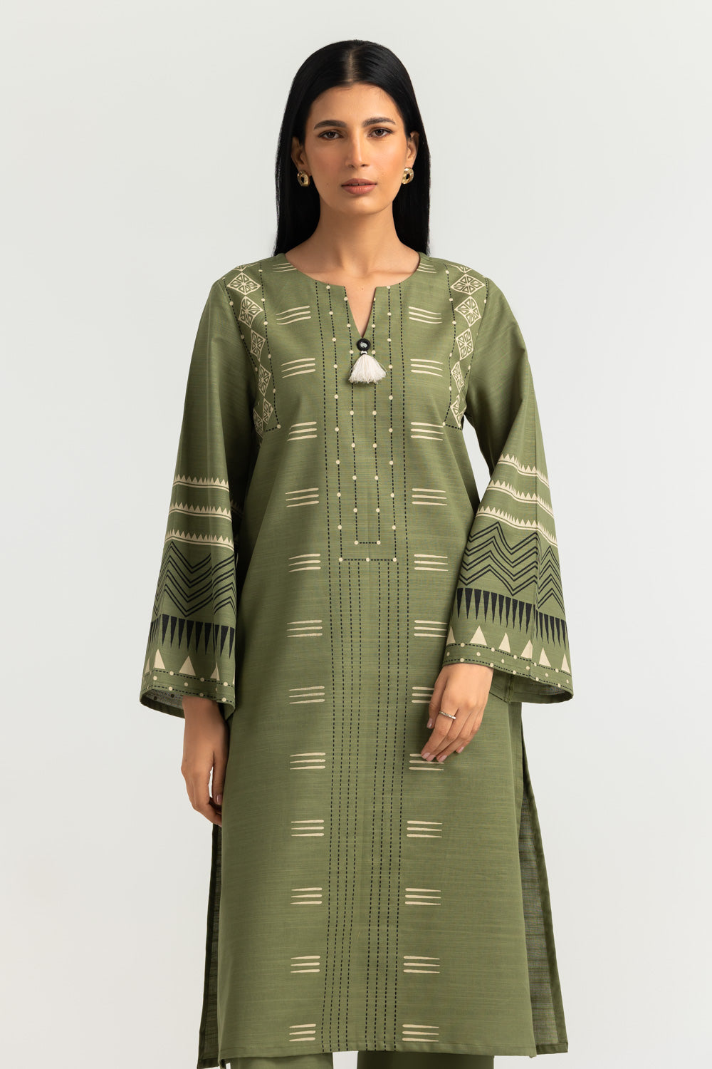 Khaddar Slub Block Printed Co-Ord Set