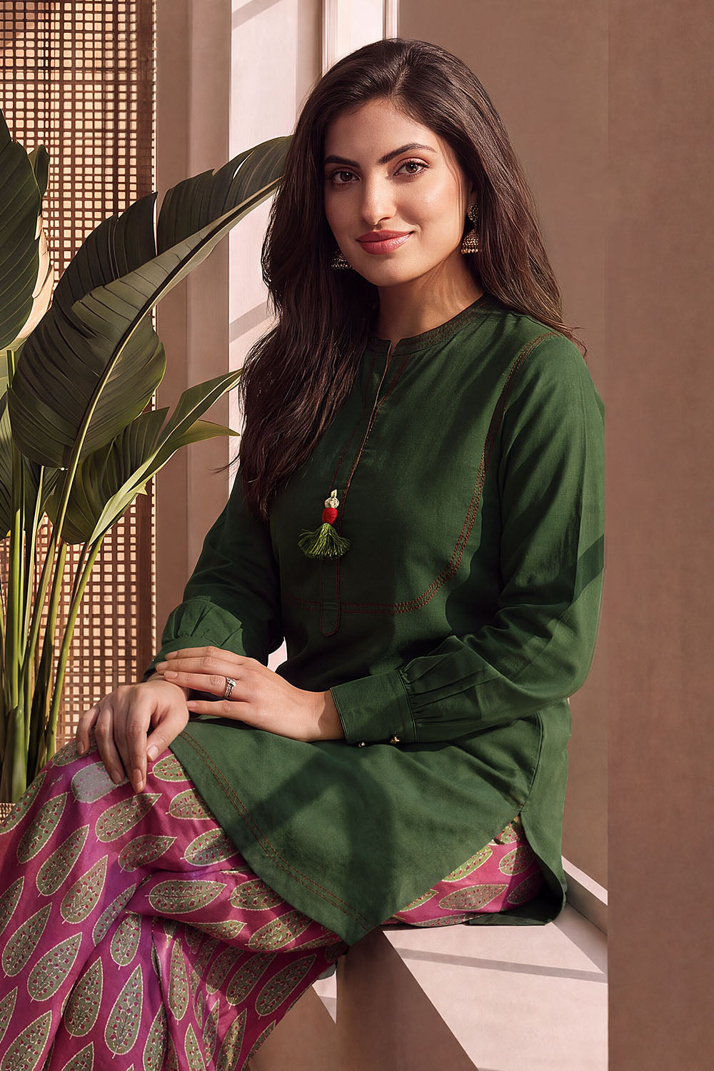 Khaddar Slub Block Printed Co-Ord Set With Embroidered