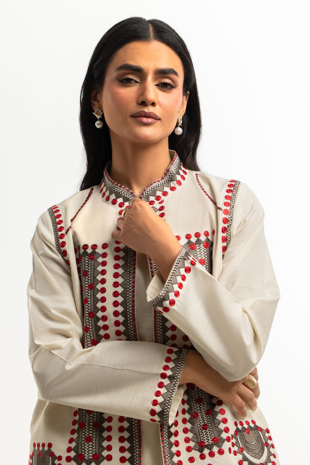 Khaddar Slub Embroidered Co-Ord Set