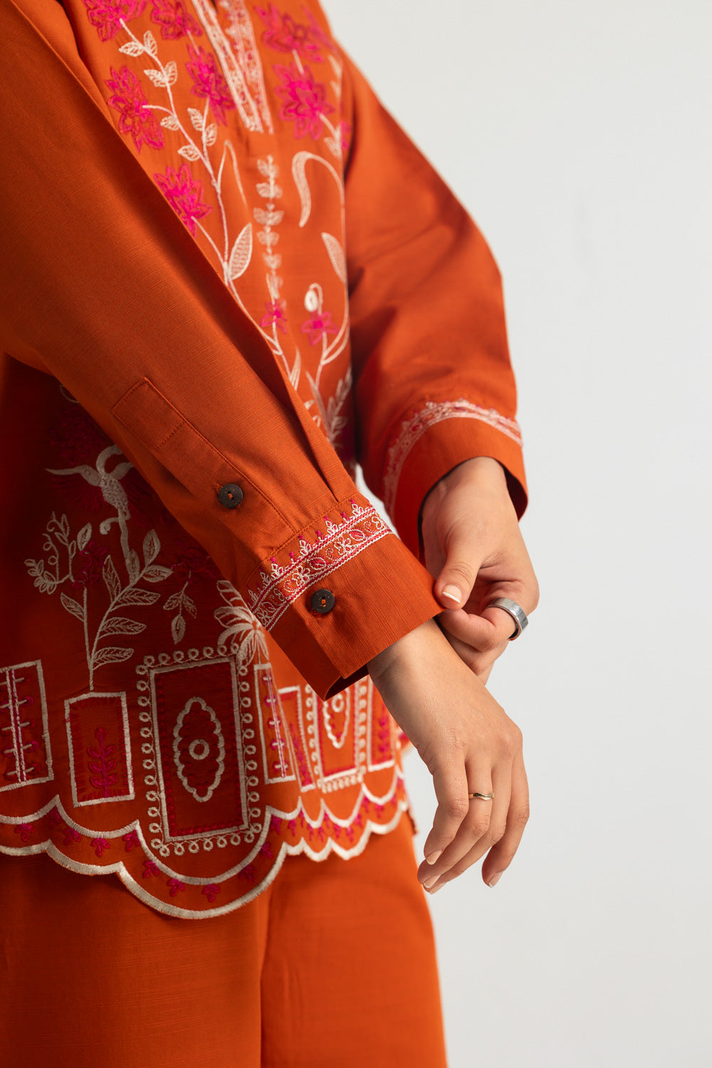Khaddar Slub Embroidered Co-Ord Set