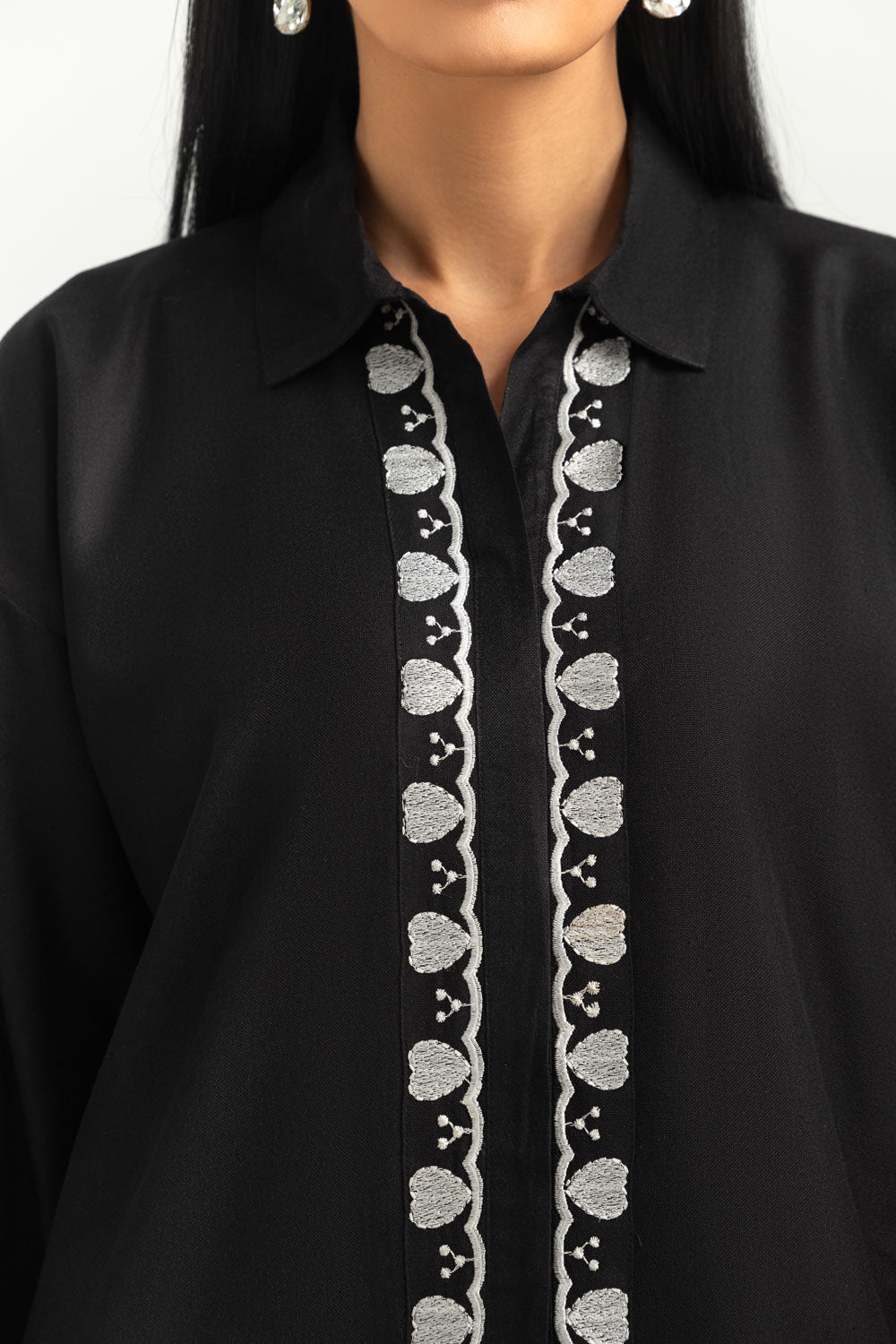 Khaddar Slub Embroidered Co-Ord Set
