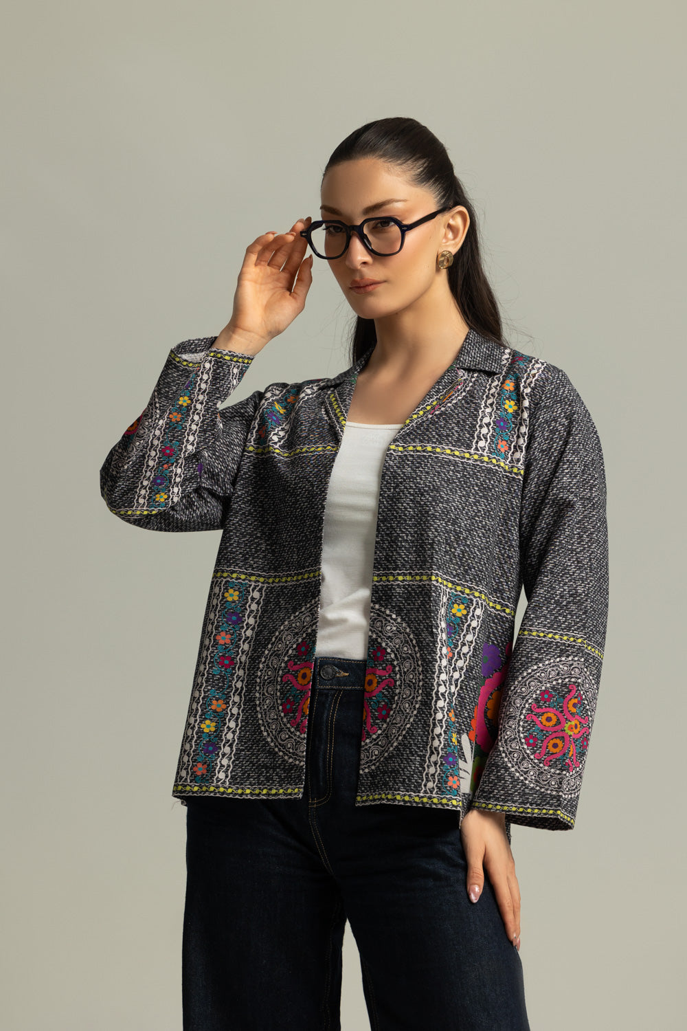 Khaddar Slub Printed Waistcoat