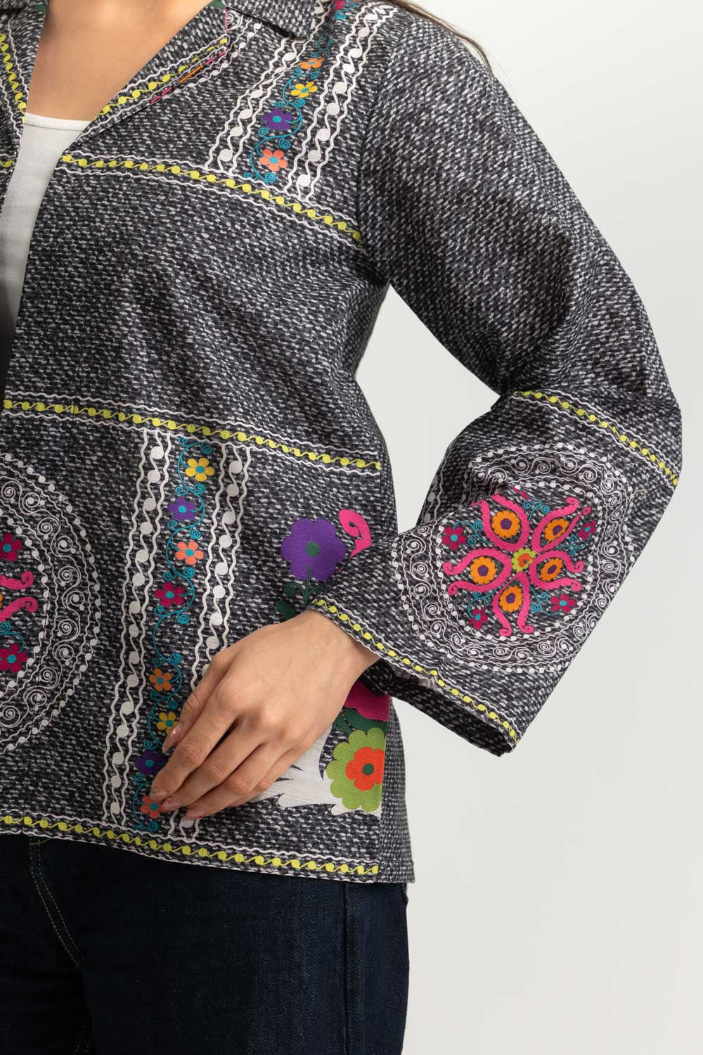 Khaddar Slub Printed Waistcoat