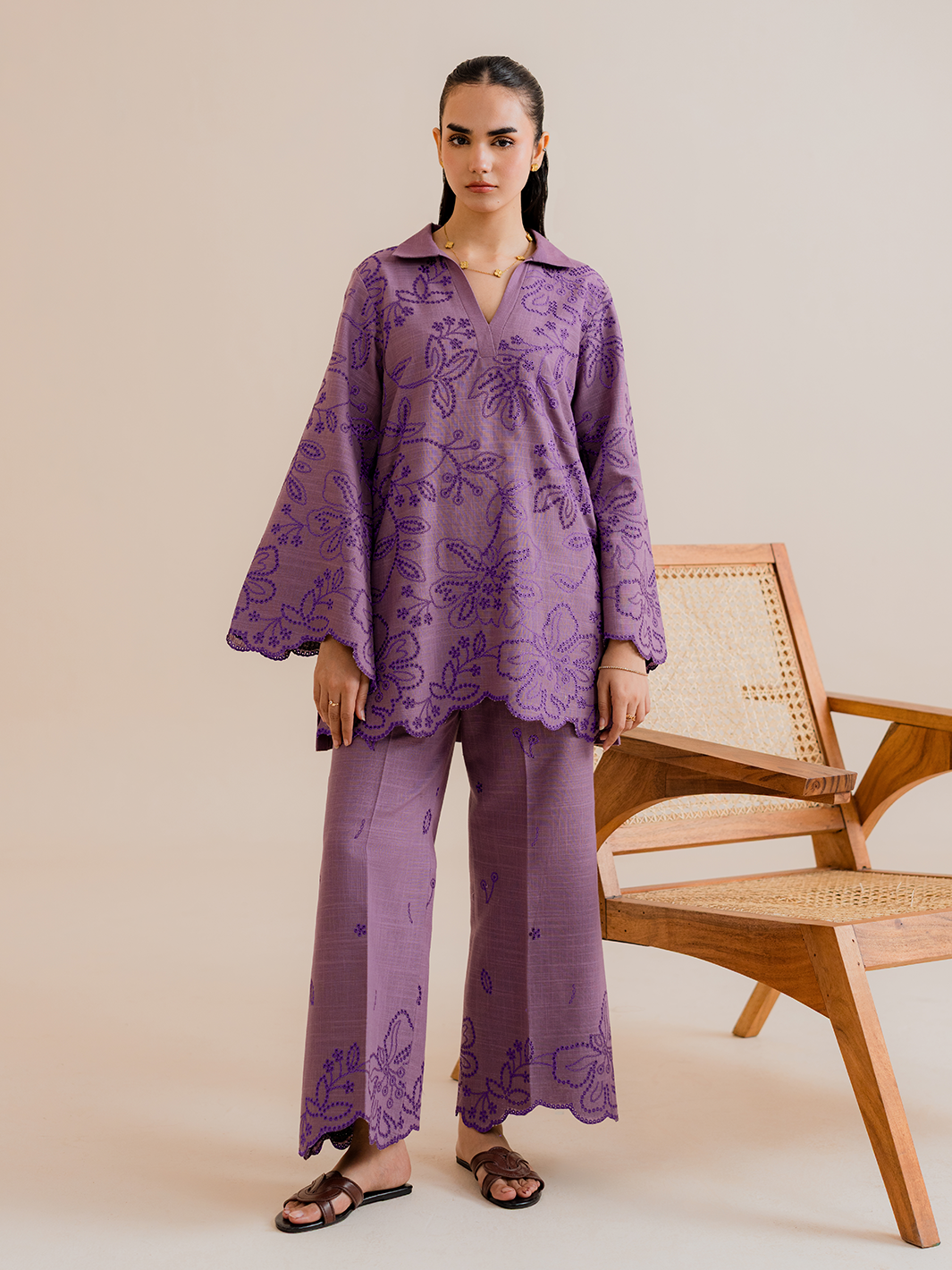 Jebel- 2Pc Embroidered Cotton Coords Set