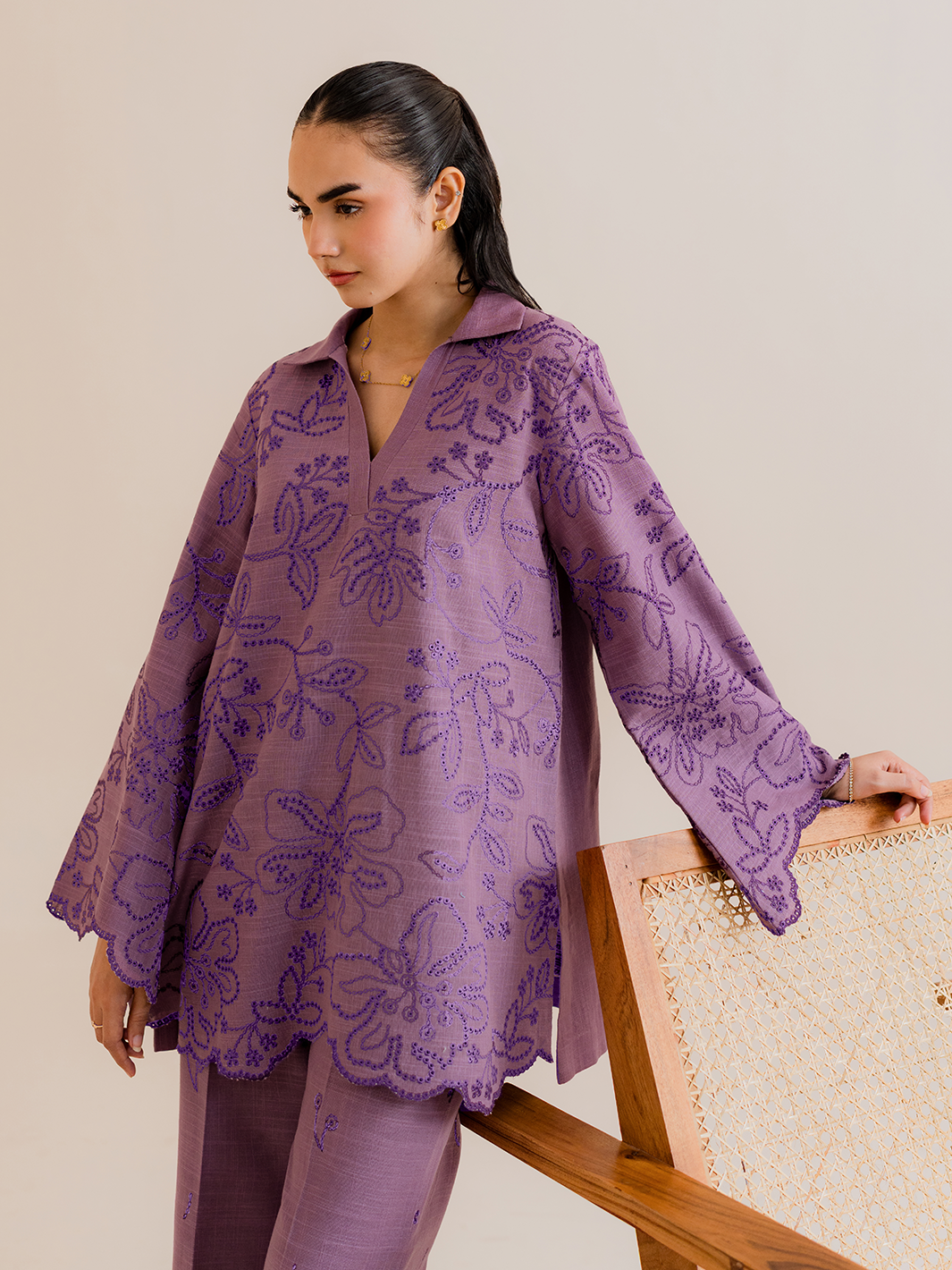 Jebel- 2Pc Embroidered Cotton Coords Set