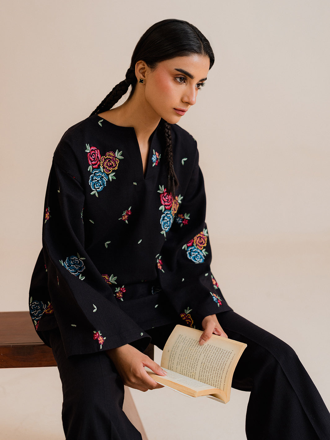 Reval - 2Pc Embroidered Co-ords Cotton Set
