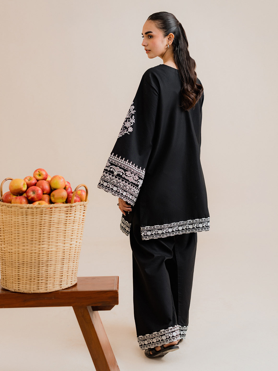 Noura - 3Pc Embroidered Co-ords Cotton Set
