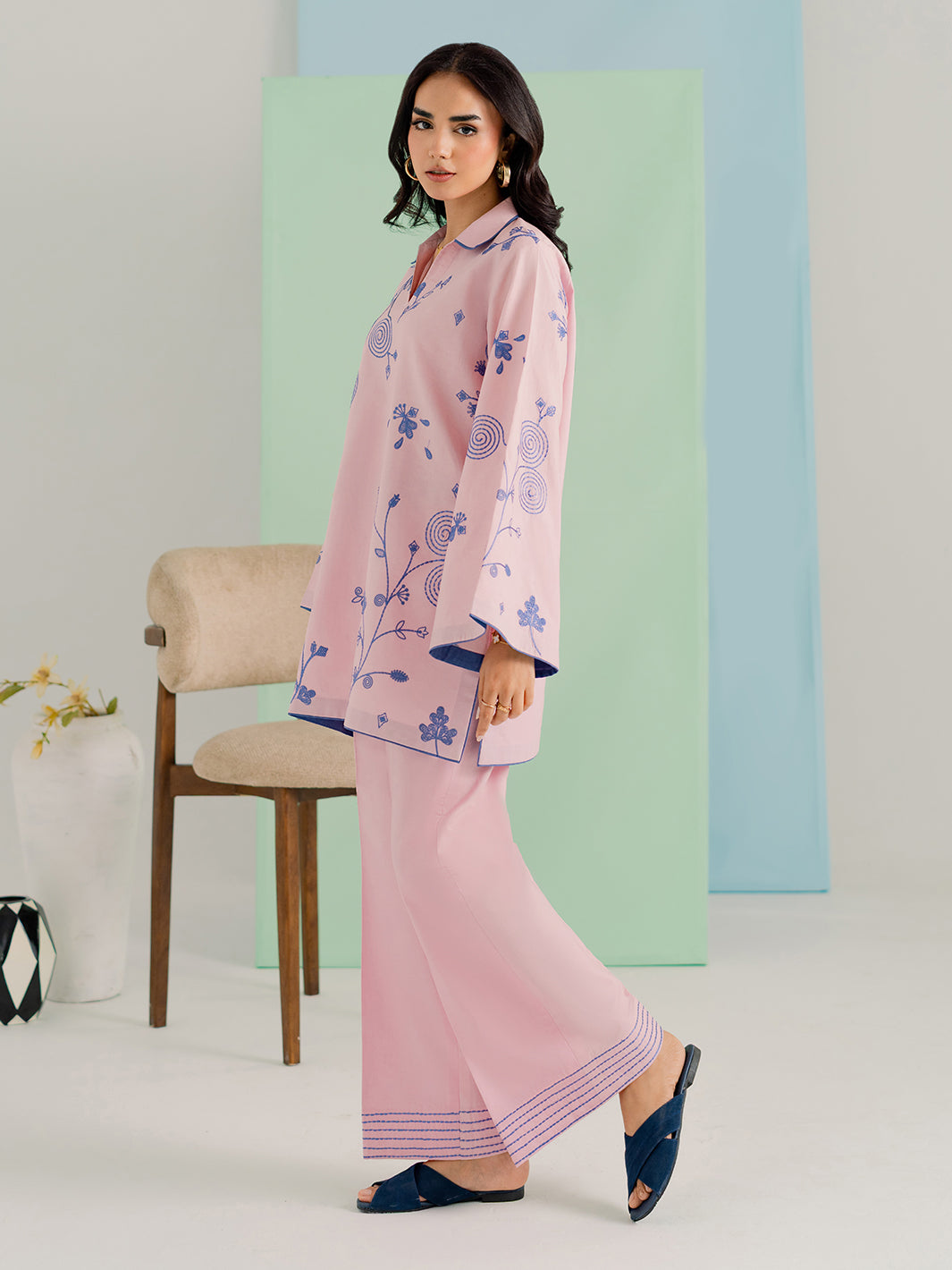 Avera - 2Pc Embroidered Co-ords Cotton Set
