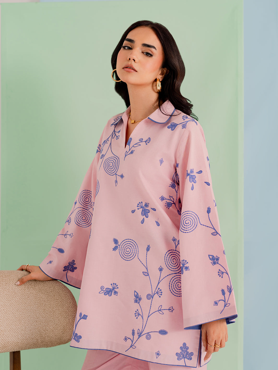 Avera - 2Pc Embroidered Co-ords Cotton Set