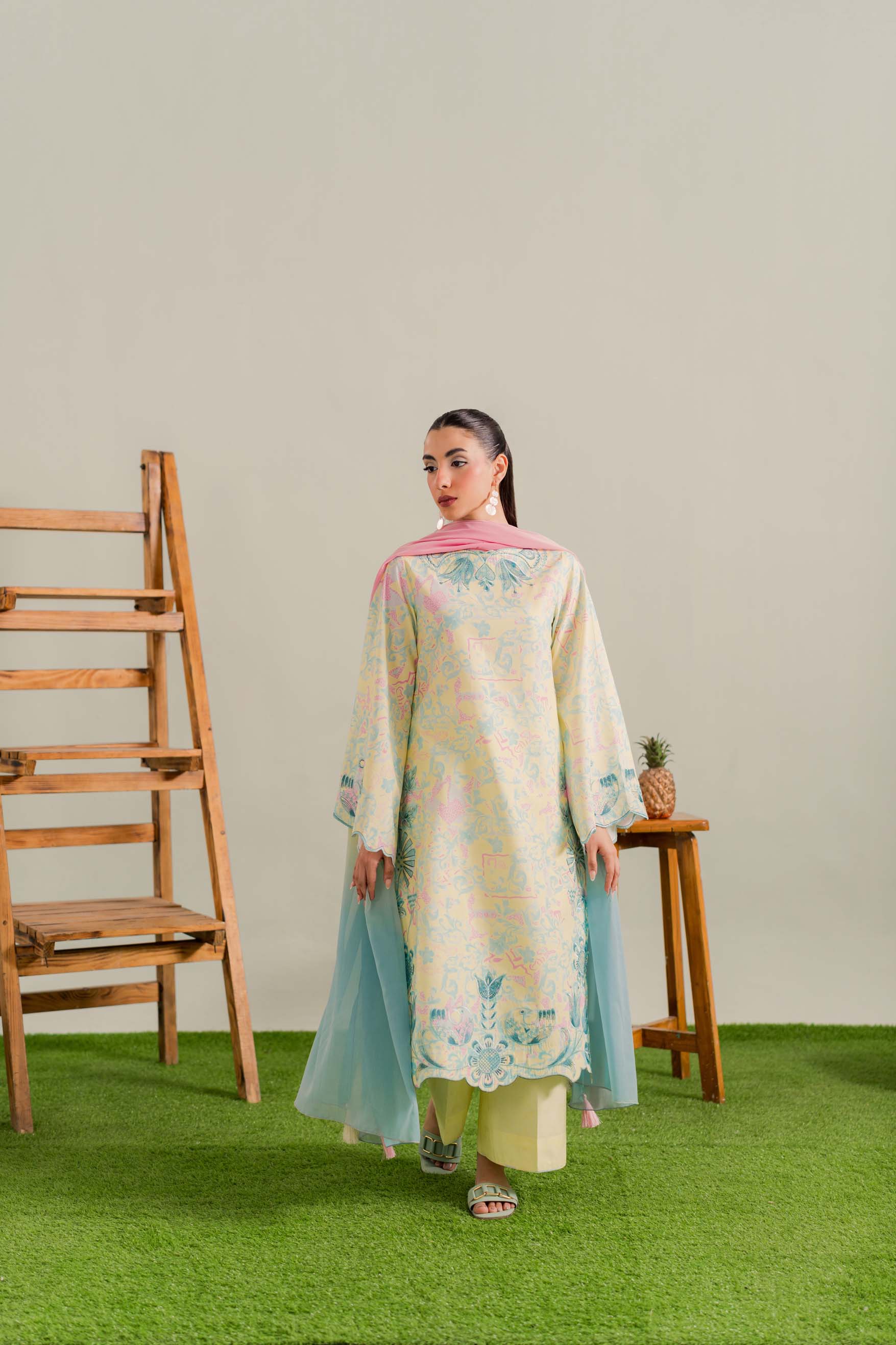 Sorbeto - 3Pc Printkari Suit