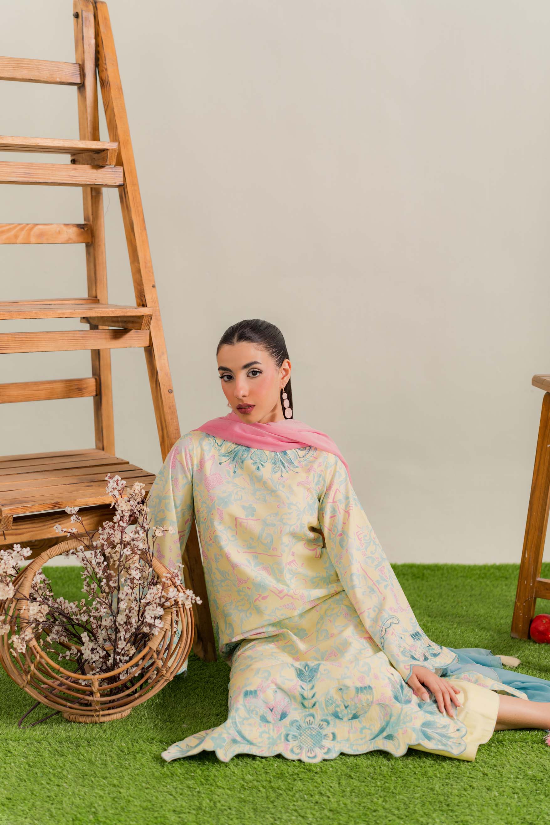 Sorbeto - 3Pc Printkari Suit
