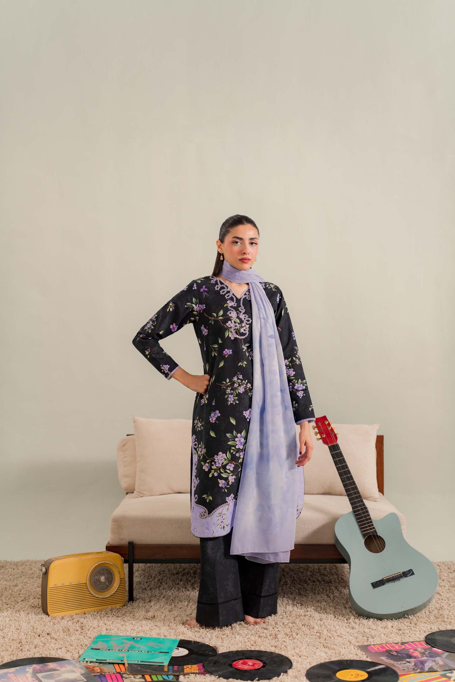 Opaline - 3Pc Printkari Suit