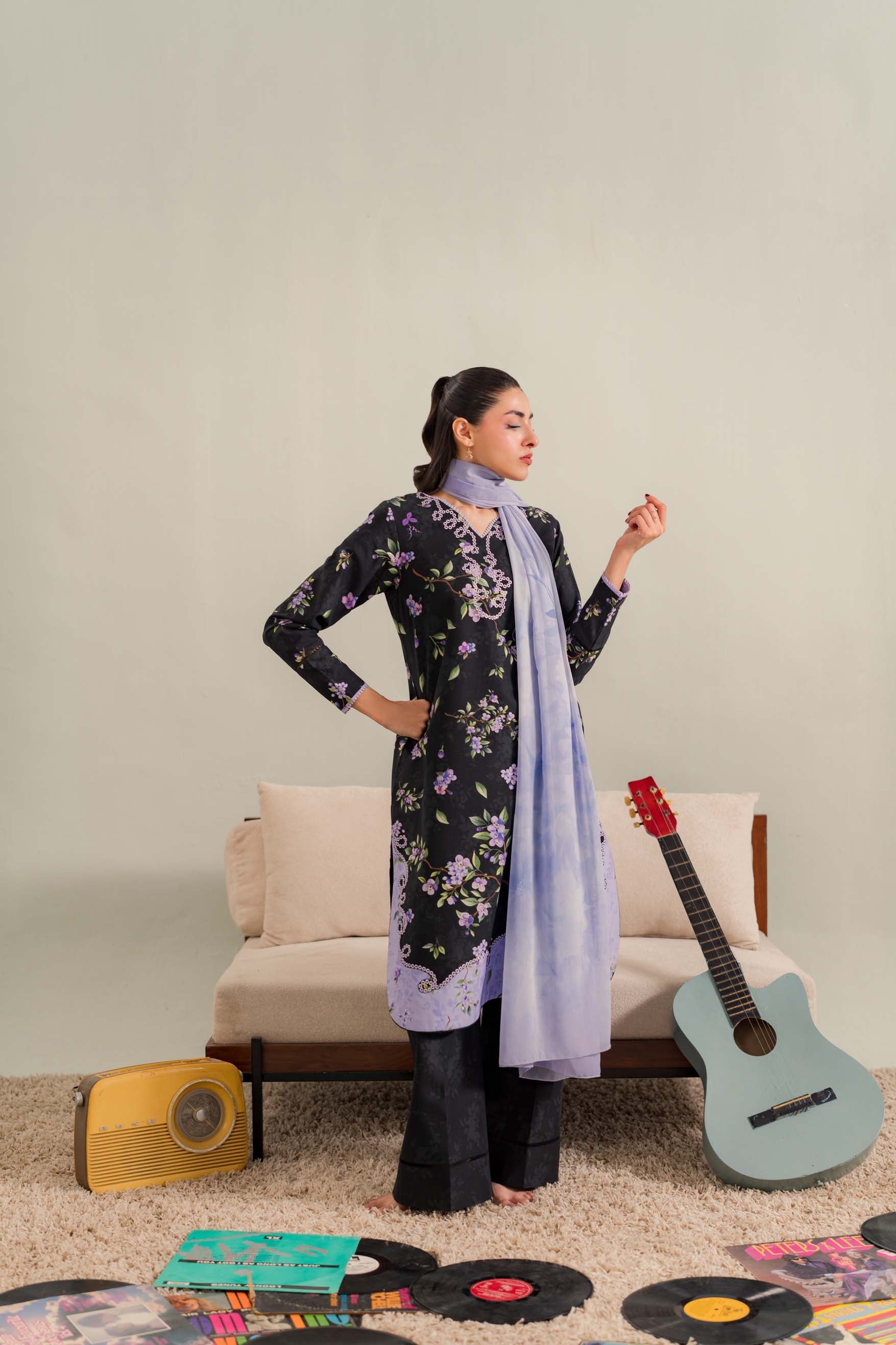 Opaline - 3Pc Printkari Suit