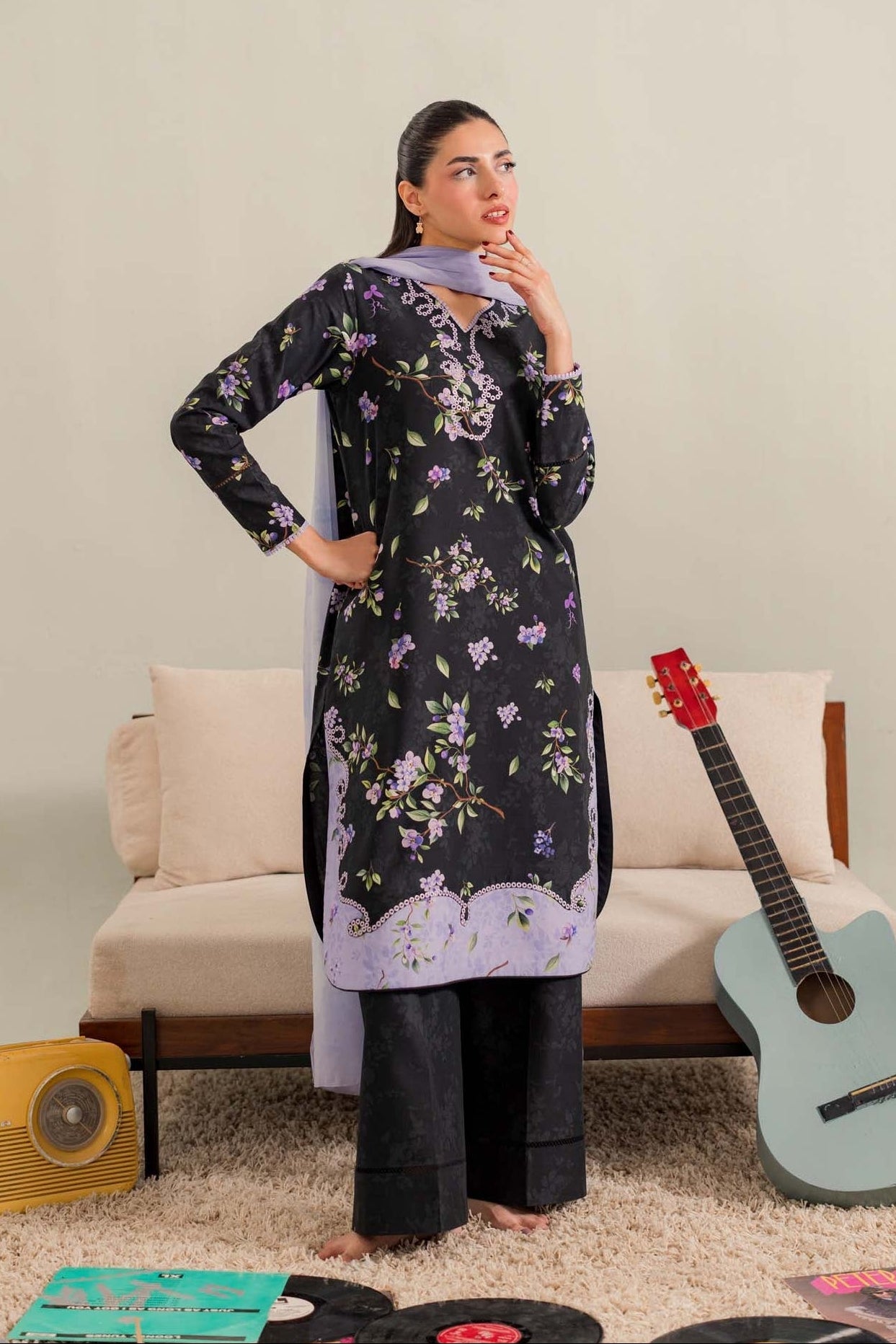 Opaline - 3Pc Printkari Suit