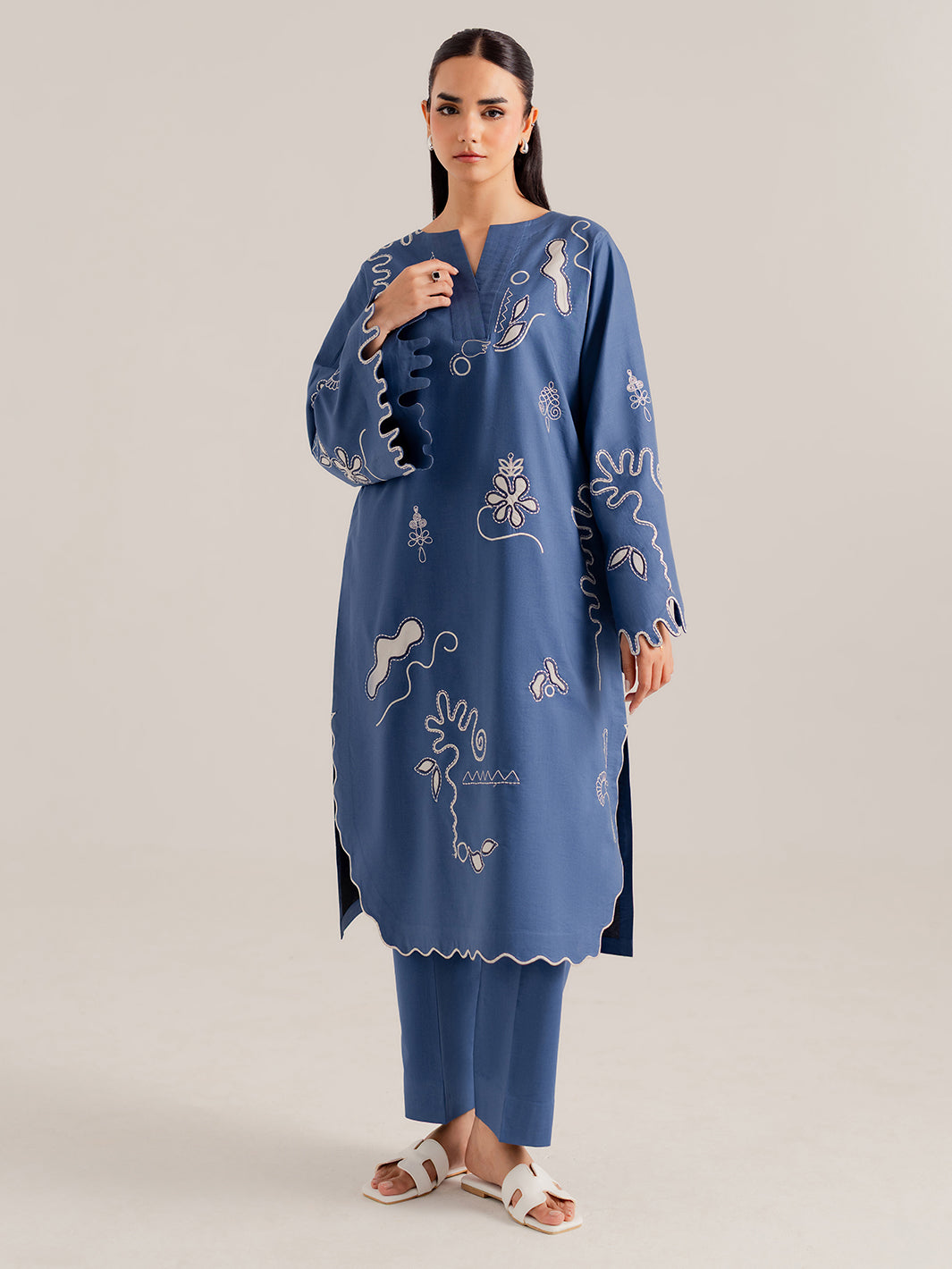 VELRA - 2Pc Embroidered Cotton Set