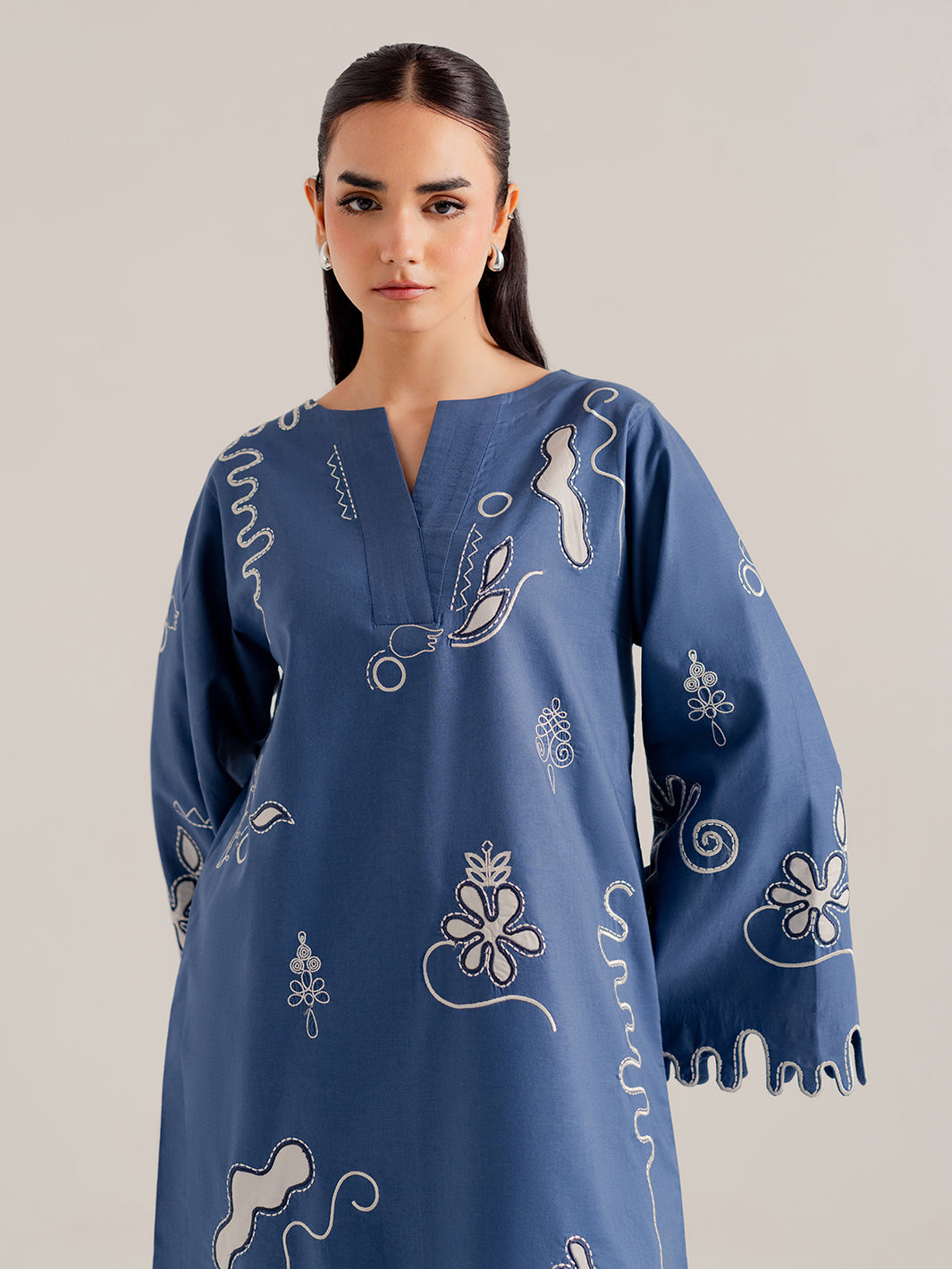 VELRA - 2Pc Embroidered Cotton Set