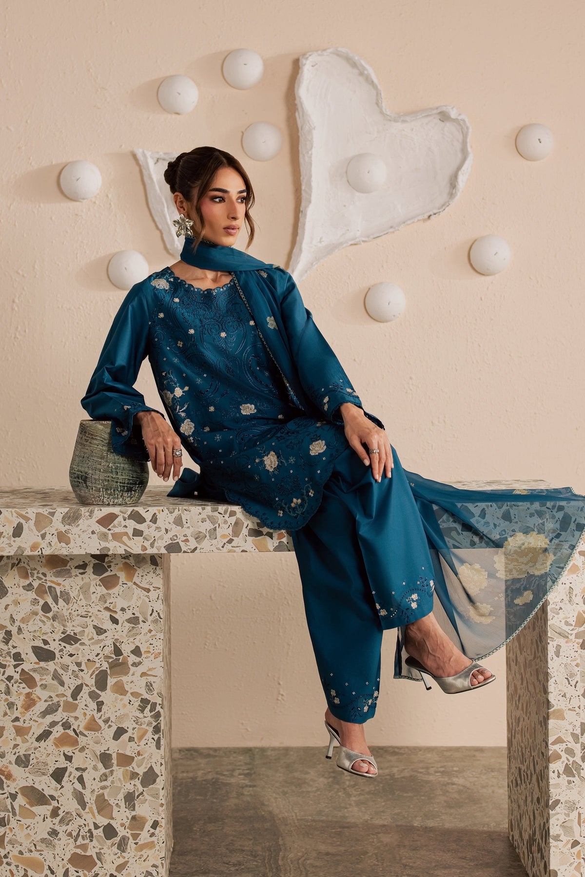 Krypt 3Pc - Embroidered Lawn Dress