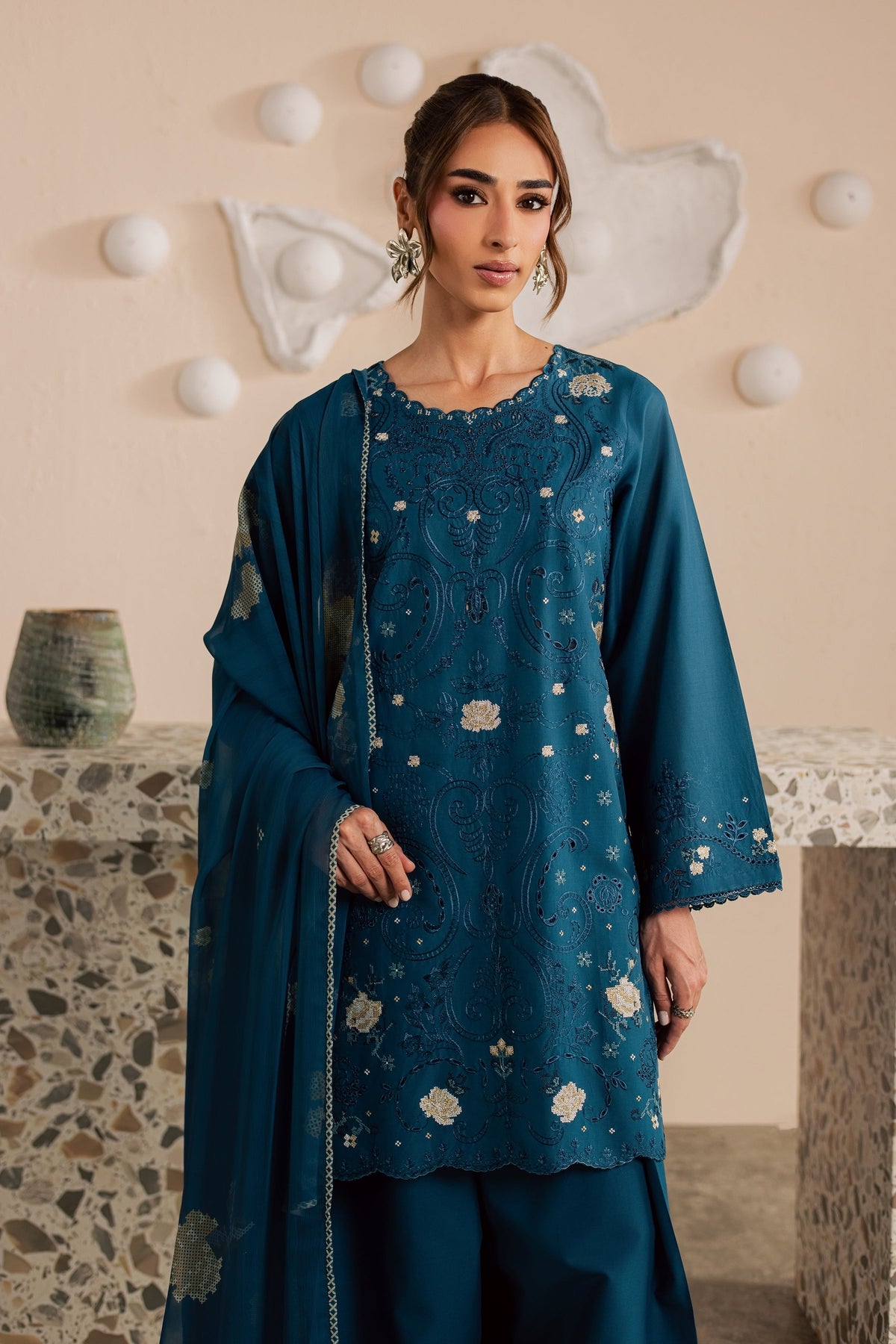 Krypt 3Pc - Embroidered Lawn Dress