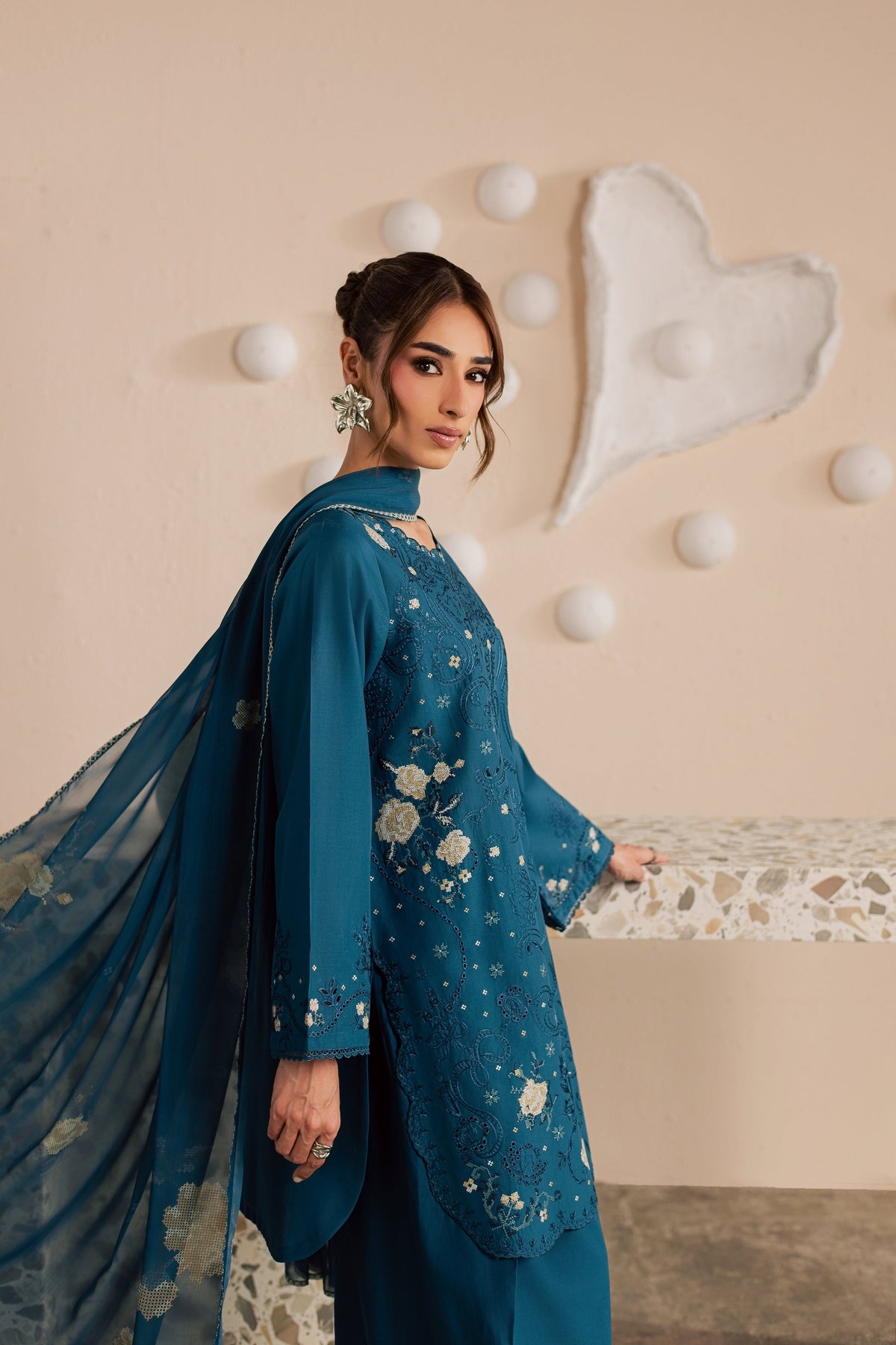 Krypt 3Pc - Embroidered Lawn Dress